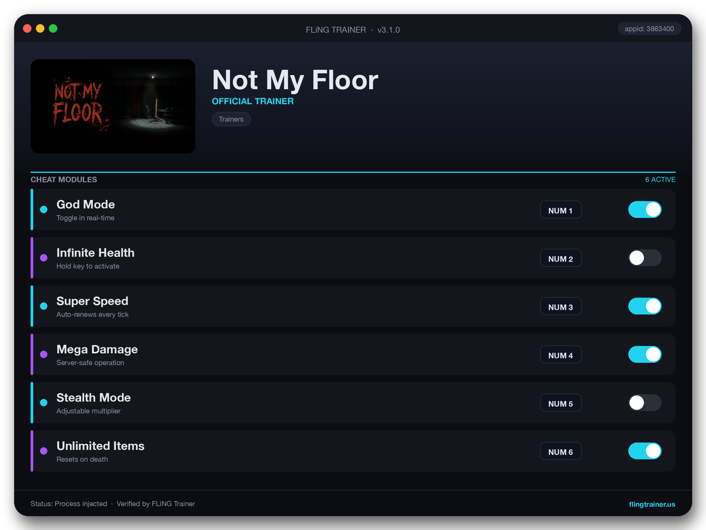 Not My Floor Trainer interface