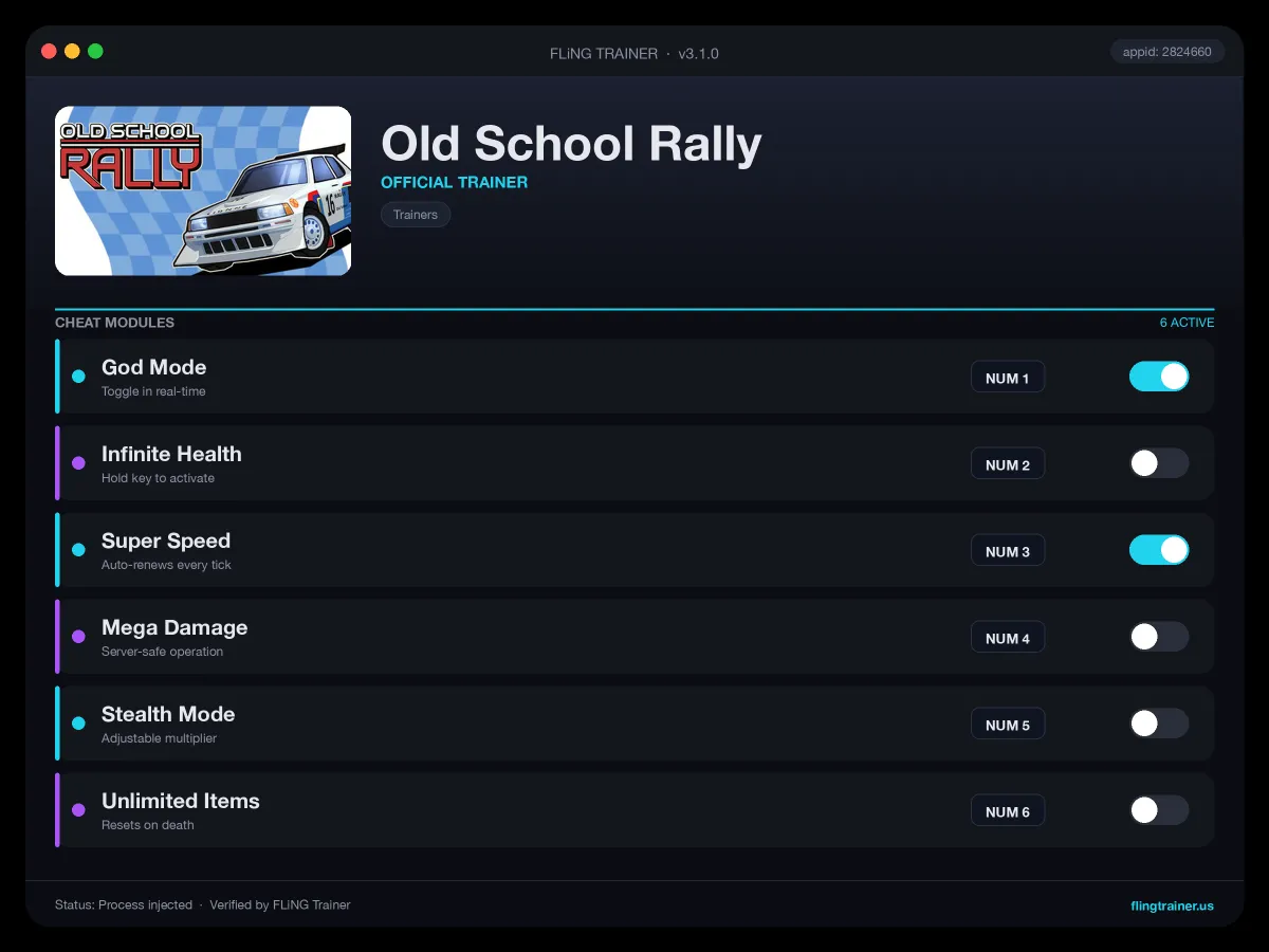 Old School Rally Trainer interface