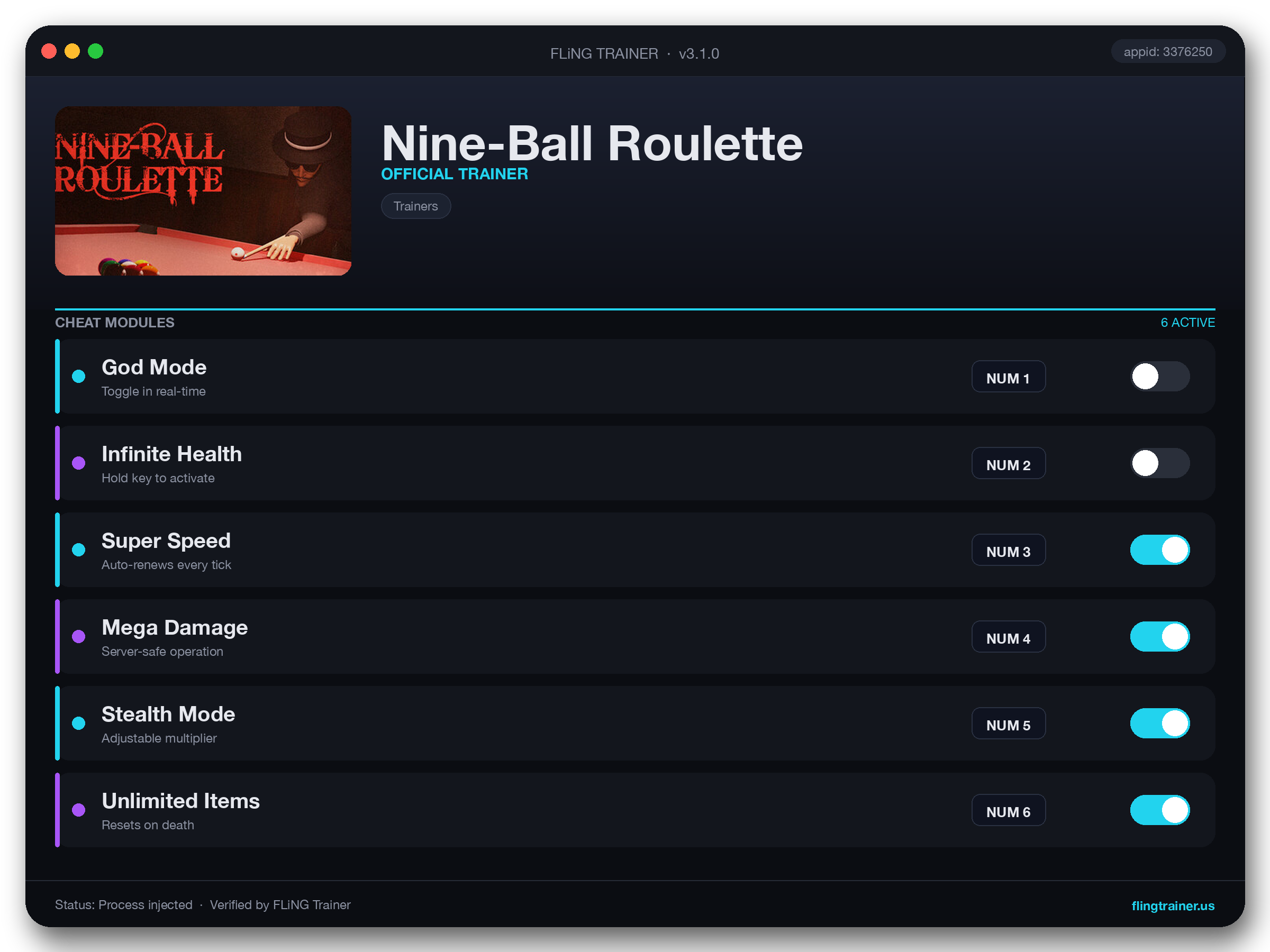 Nine-Ball Roulette Trainer interface