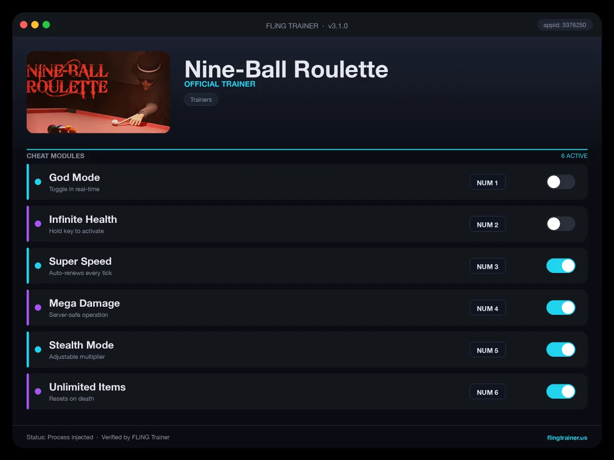 Nine-Ball Roulette Trainer interface