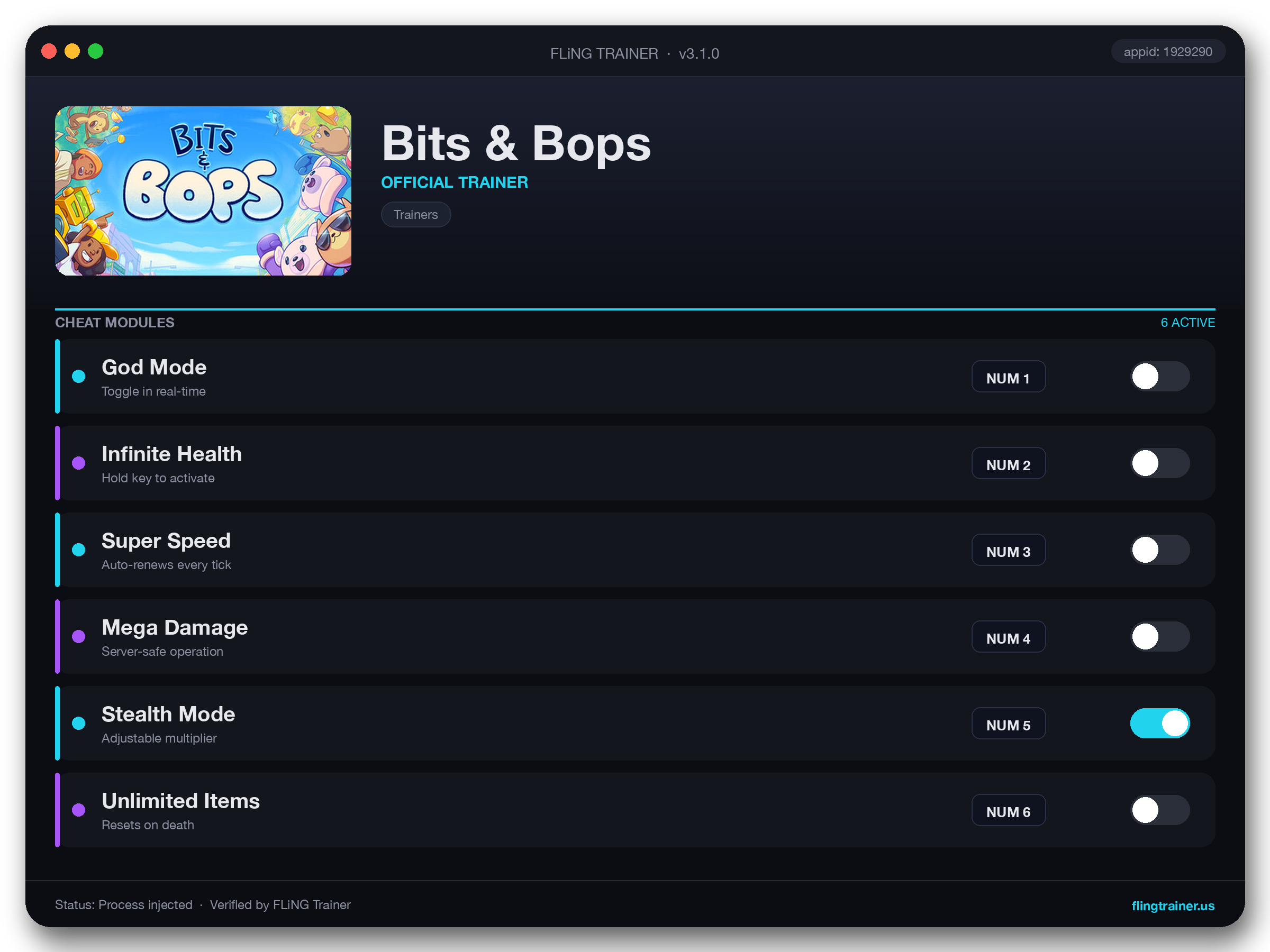 Bits & Bops Trainer interface