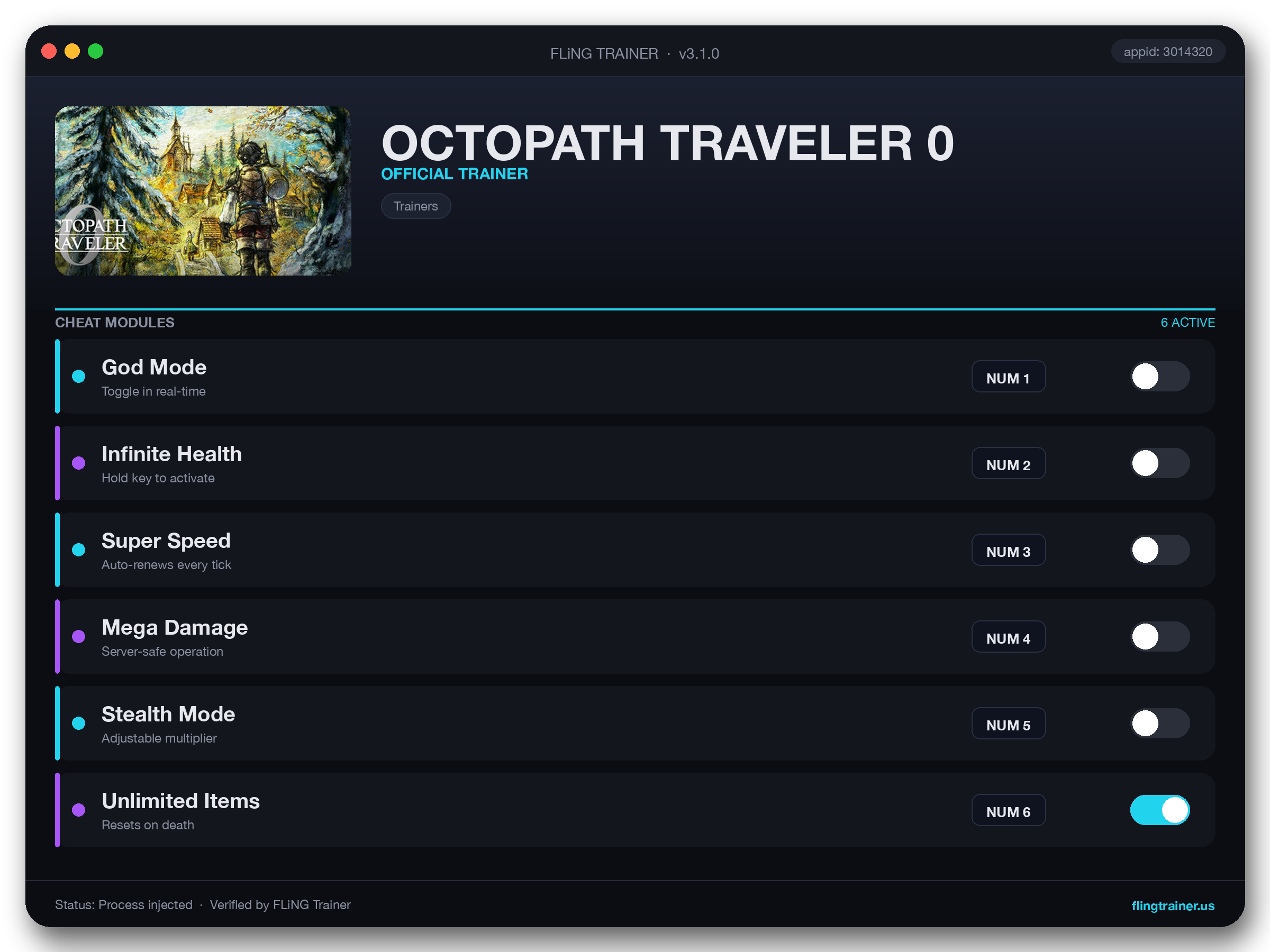 OCTOPATH TRAVELER 0 Trainer interface