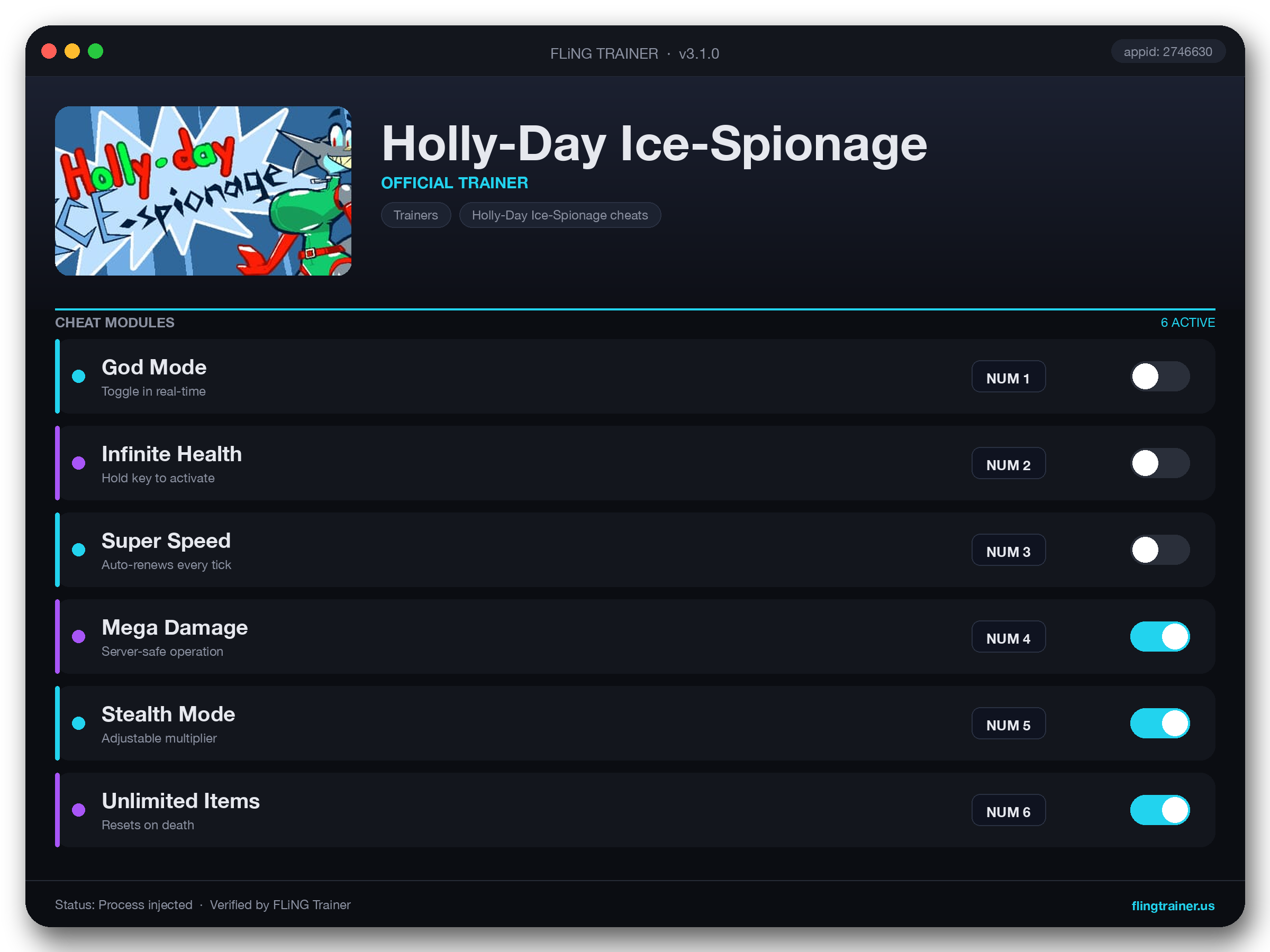Holly-Day Ice-Spionage Trainer interface