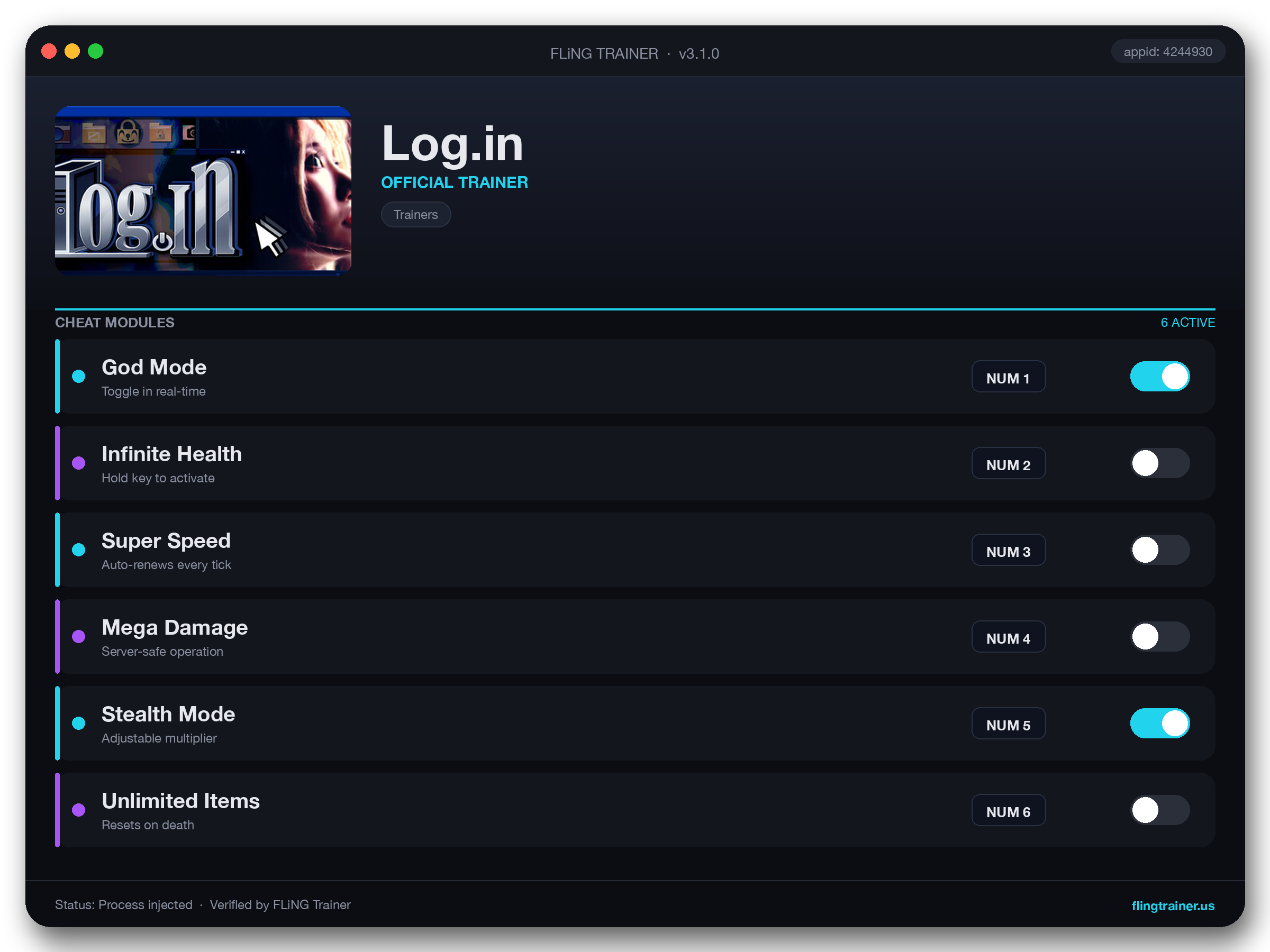 Log.in Trainer interface