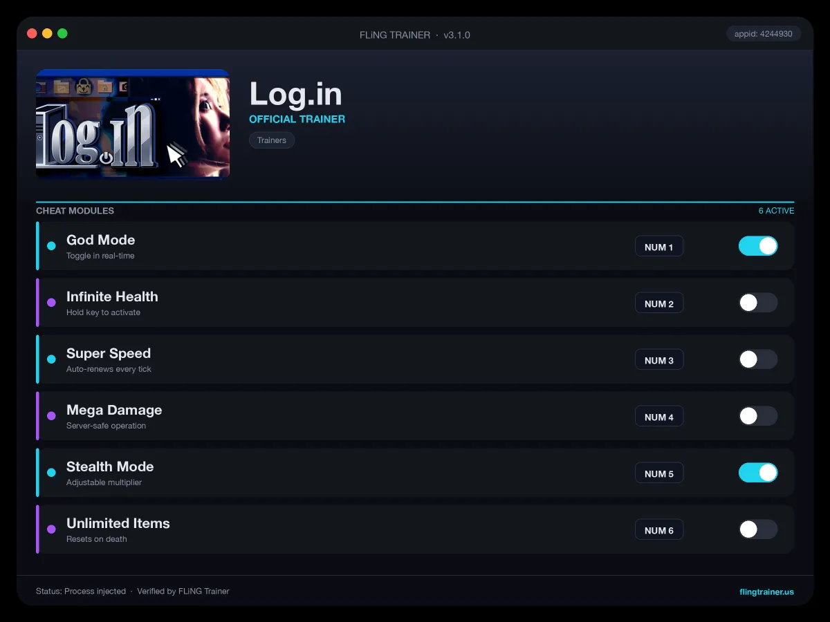 Log.in Trainer interface