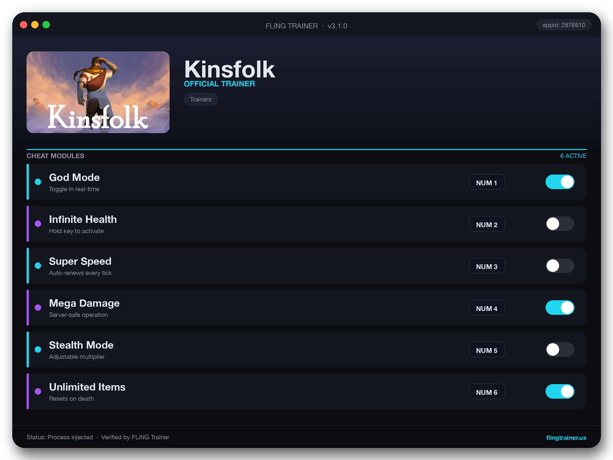 Kinsfolk Trainer interface