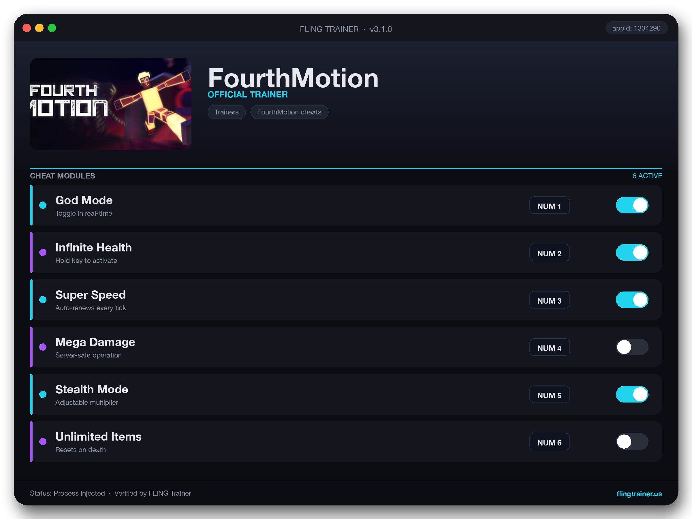 FourthMotion Trainer interface