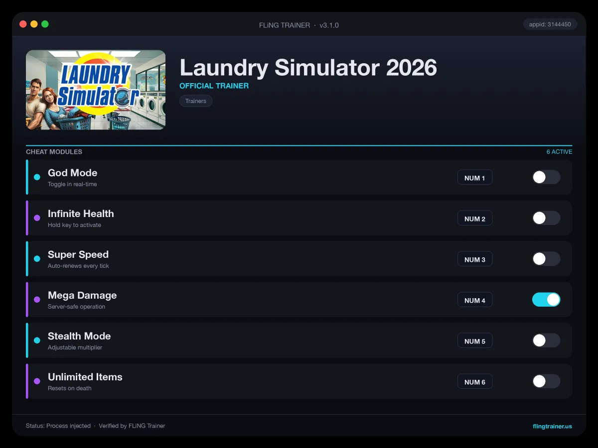 Laundry Simulator 2026 Trainer interface