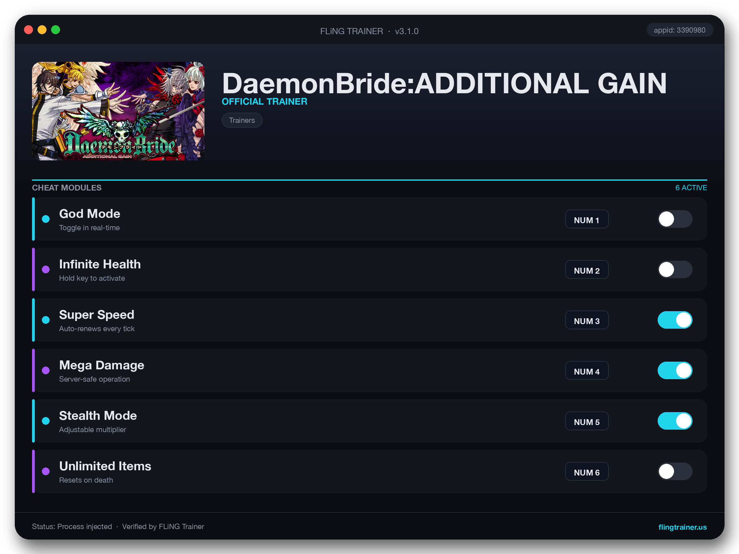 DaemonBride:ADDITIONAL GAIN Trainer interface