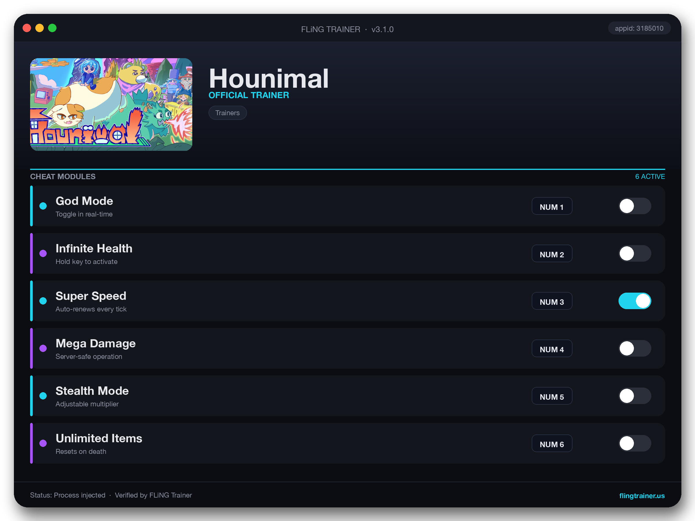 Hounimal Trainer interface