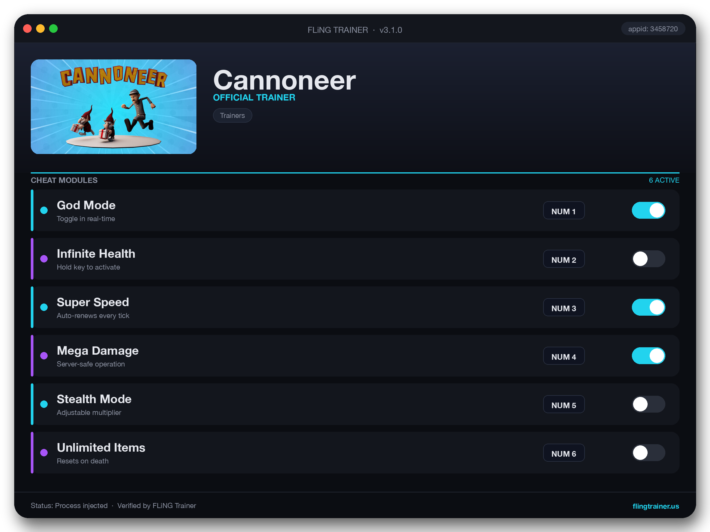 Cannoneer Trainer interface