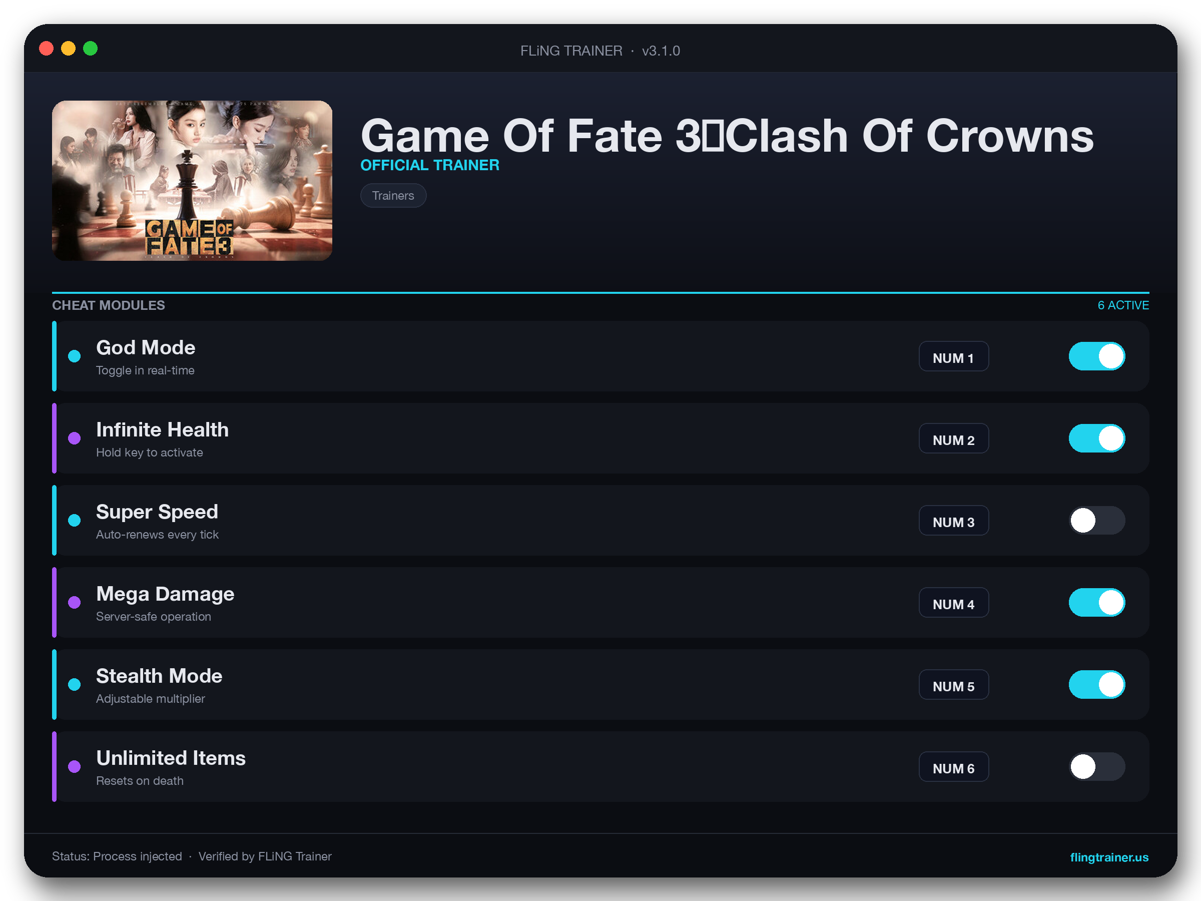 Game Of Fate 3：Clash Of Crowns Trainer interface