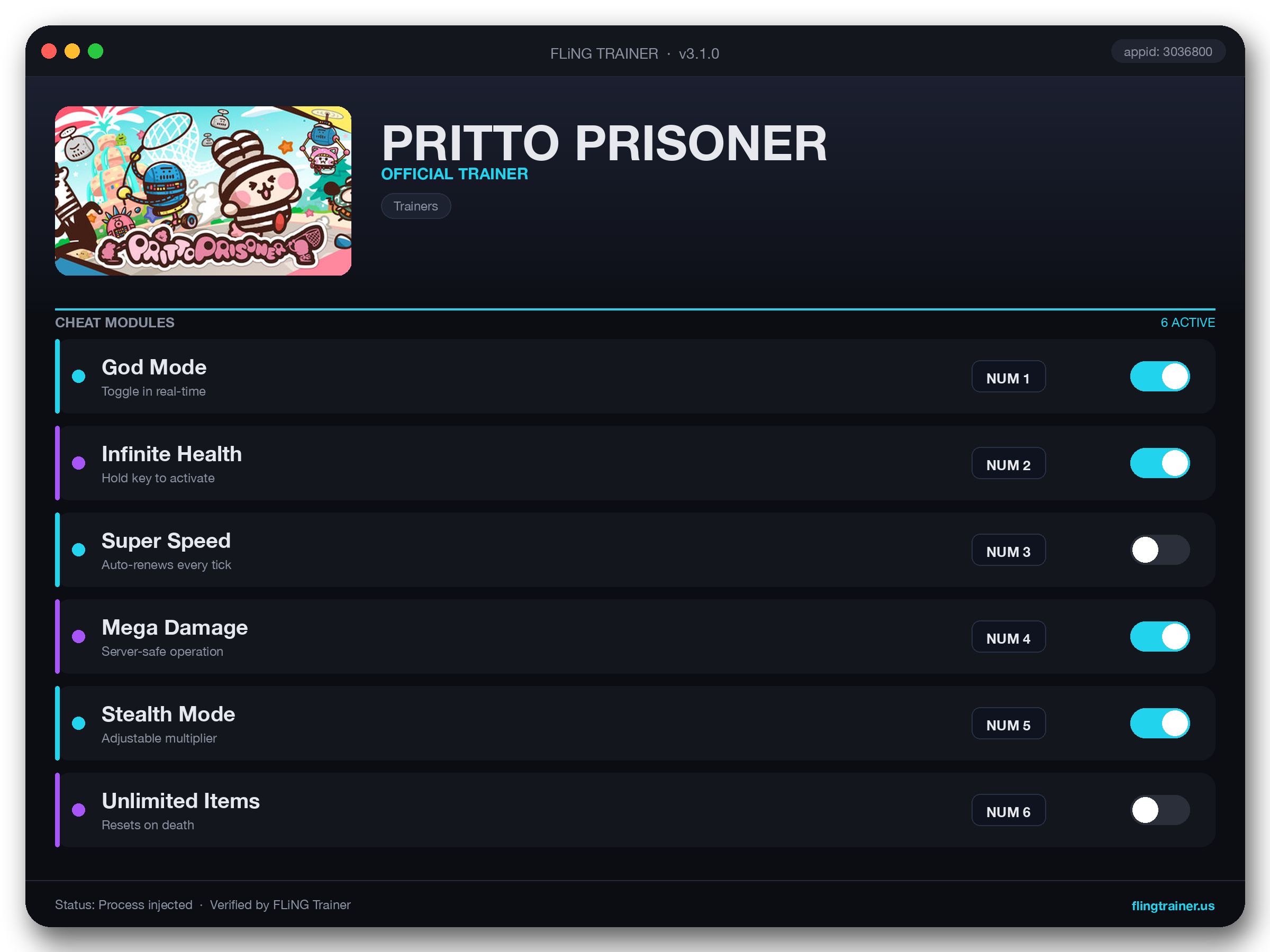 PRITTO PRISONER Trainer interface