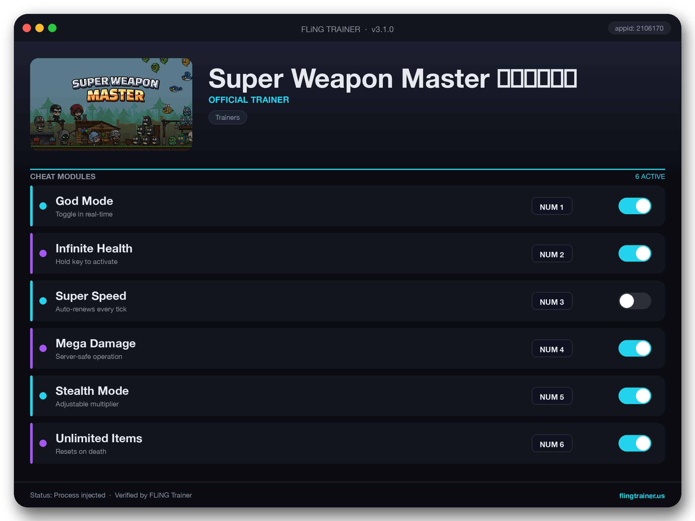 Super Weapon Master 超级武器大师 Trainer interface