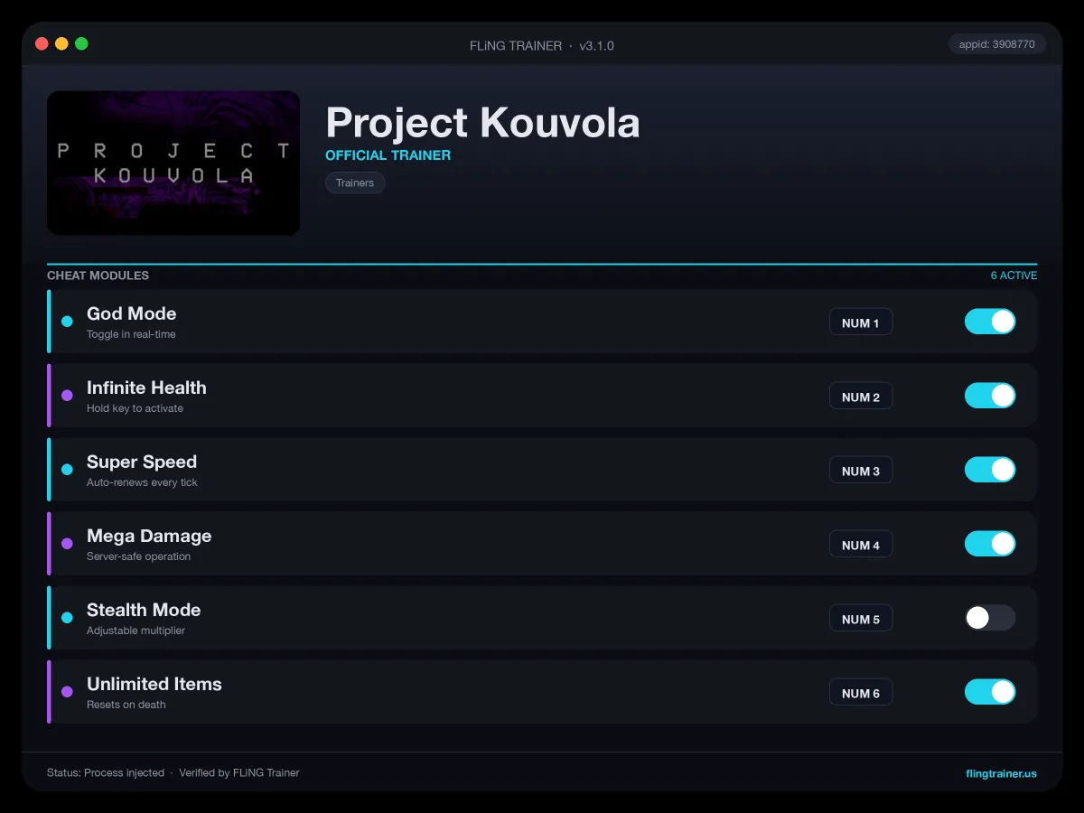 Project Kouvola Trainer interface