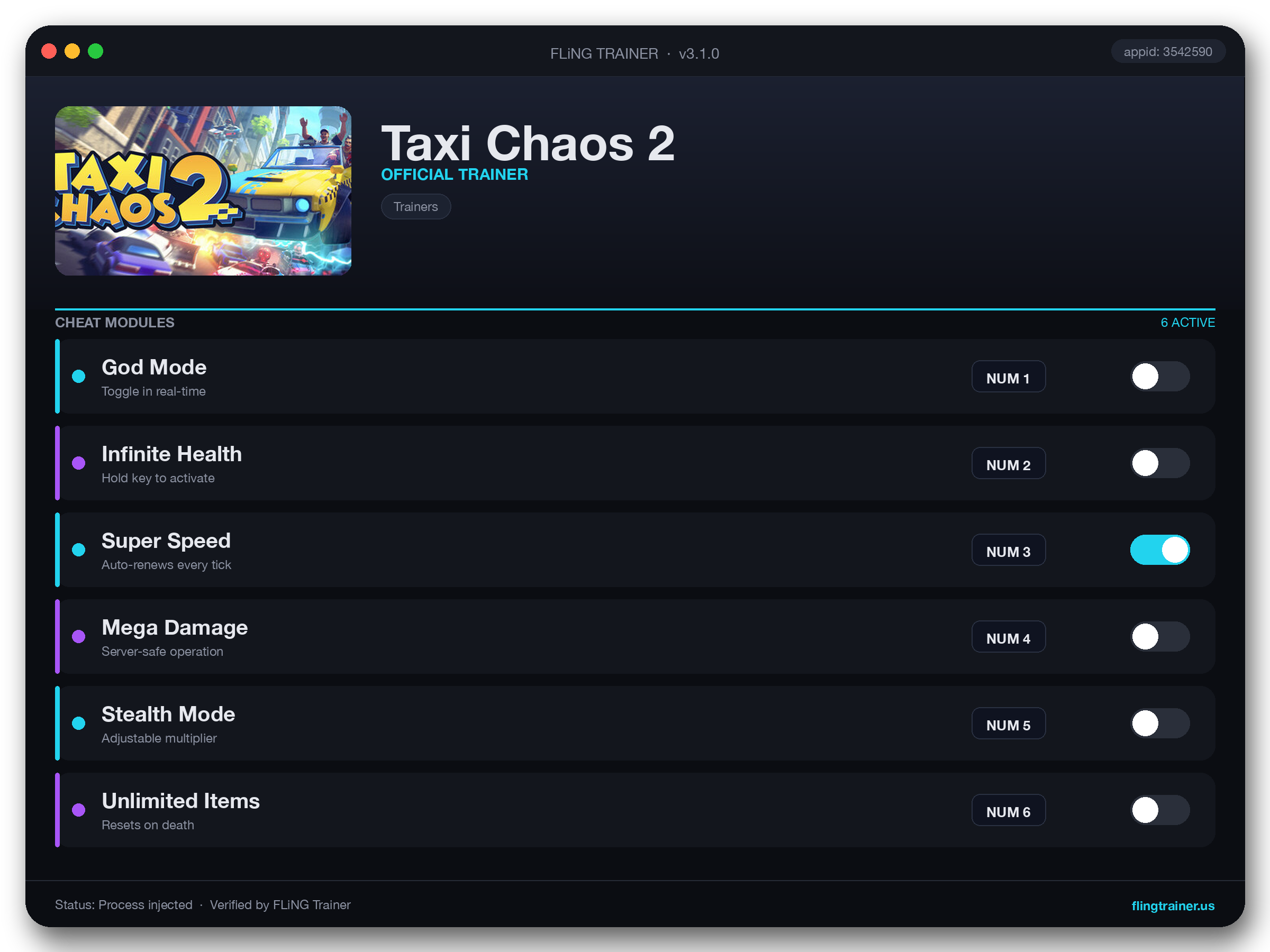 Taxi Chaos 2 Trainer interface