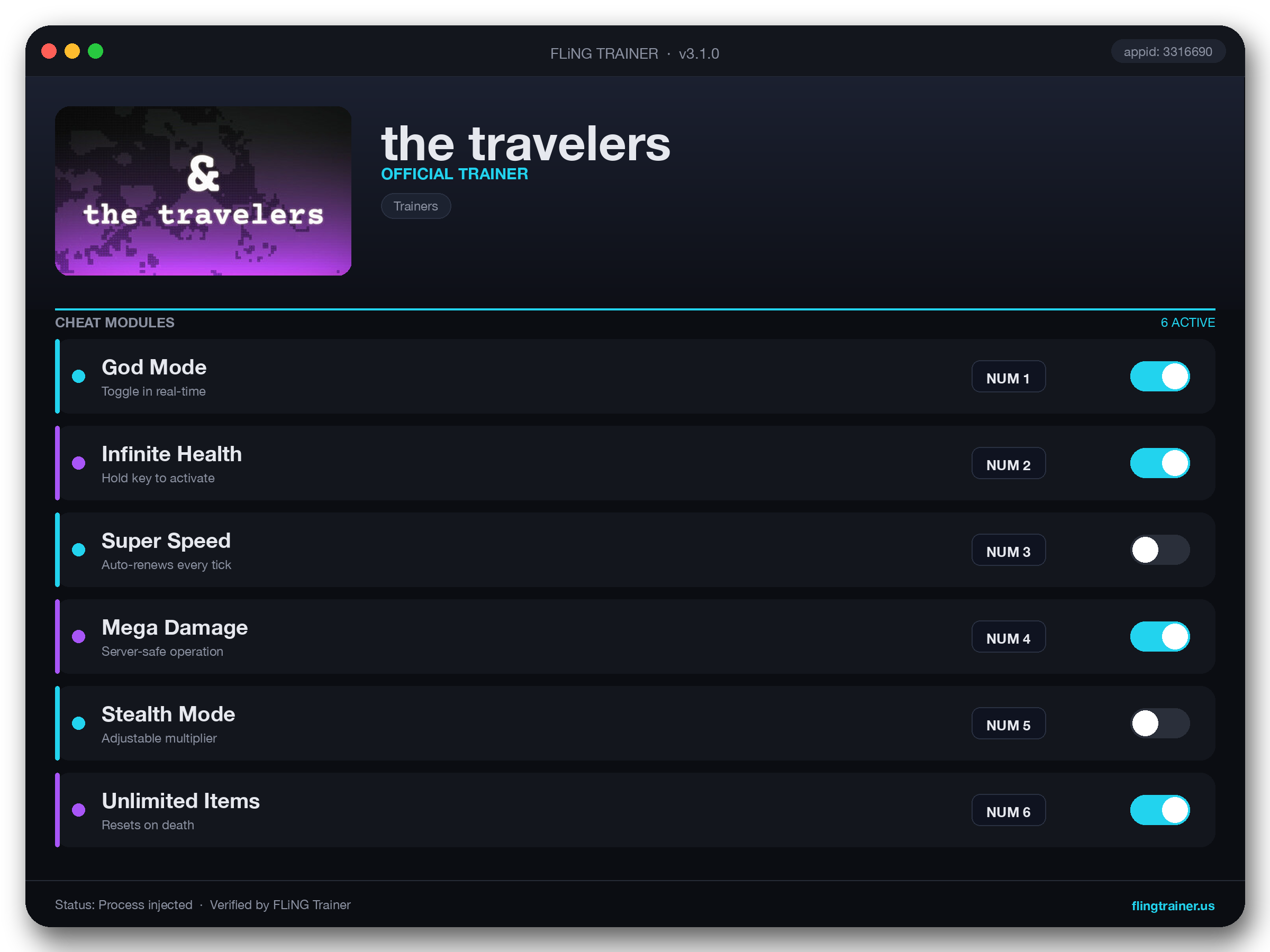 the travelers Trainer interface