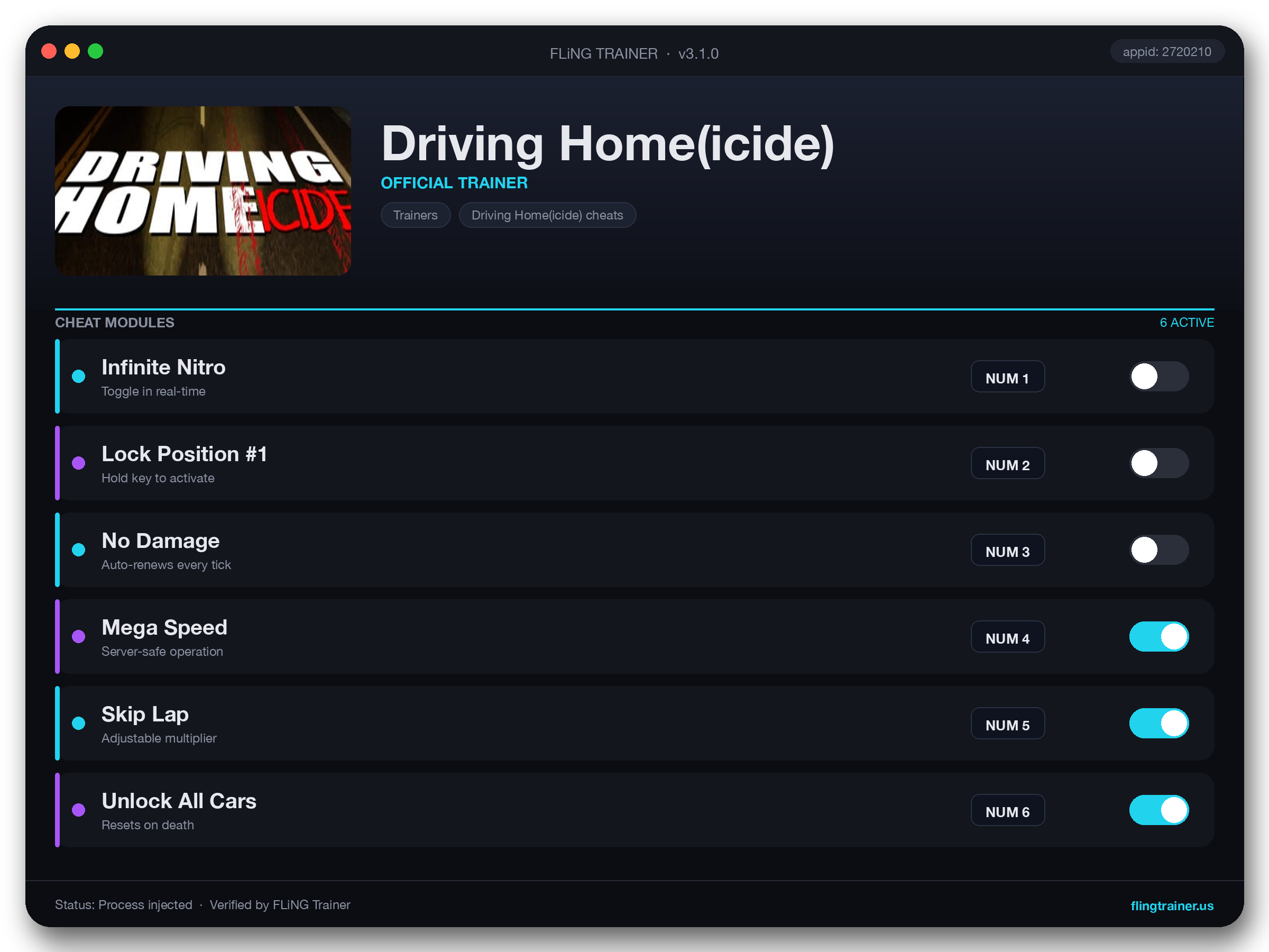 Driving Home(icide) Trainer interface