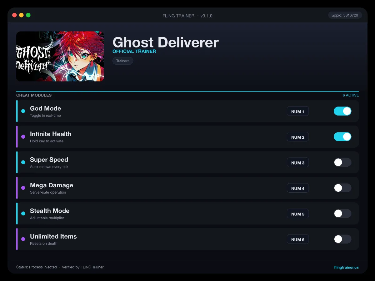 Ghost Deliverer Trainer interface