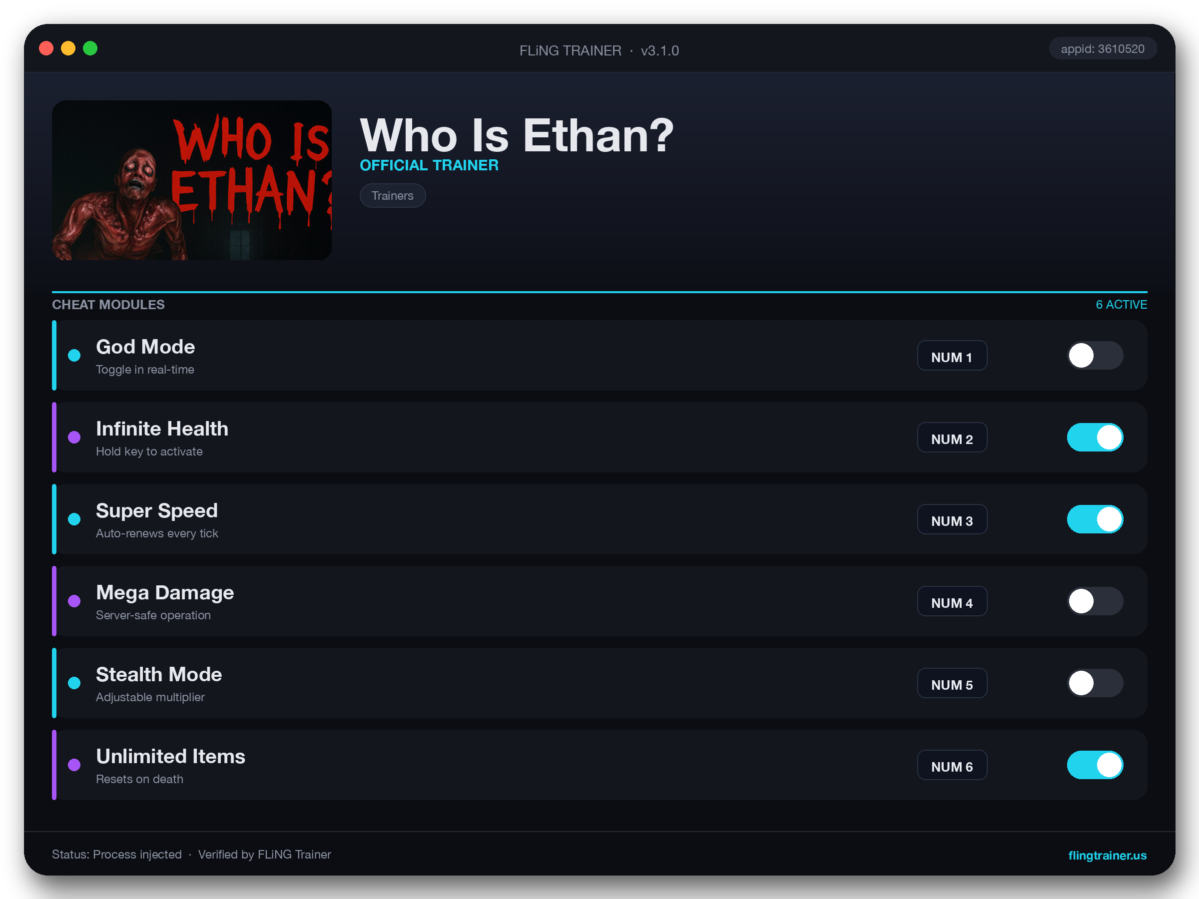 Who Is Ethan? Trainer interface