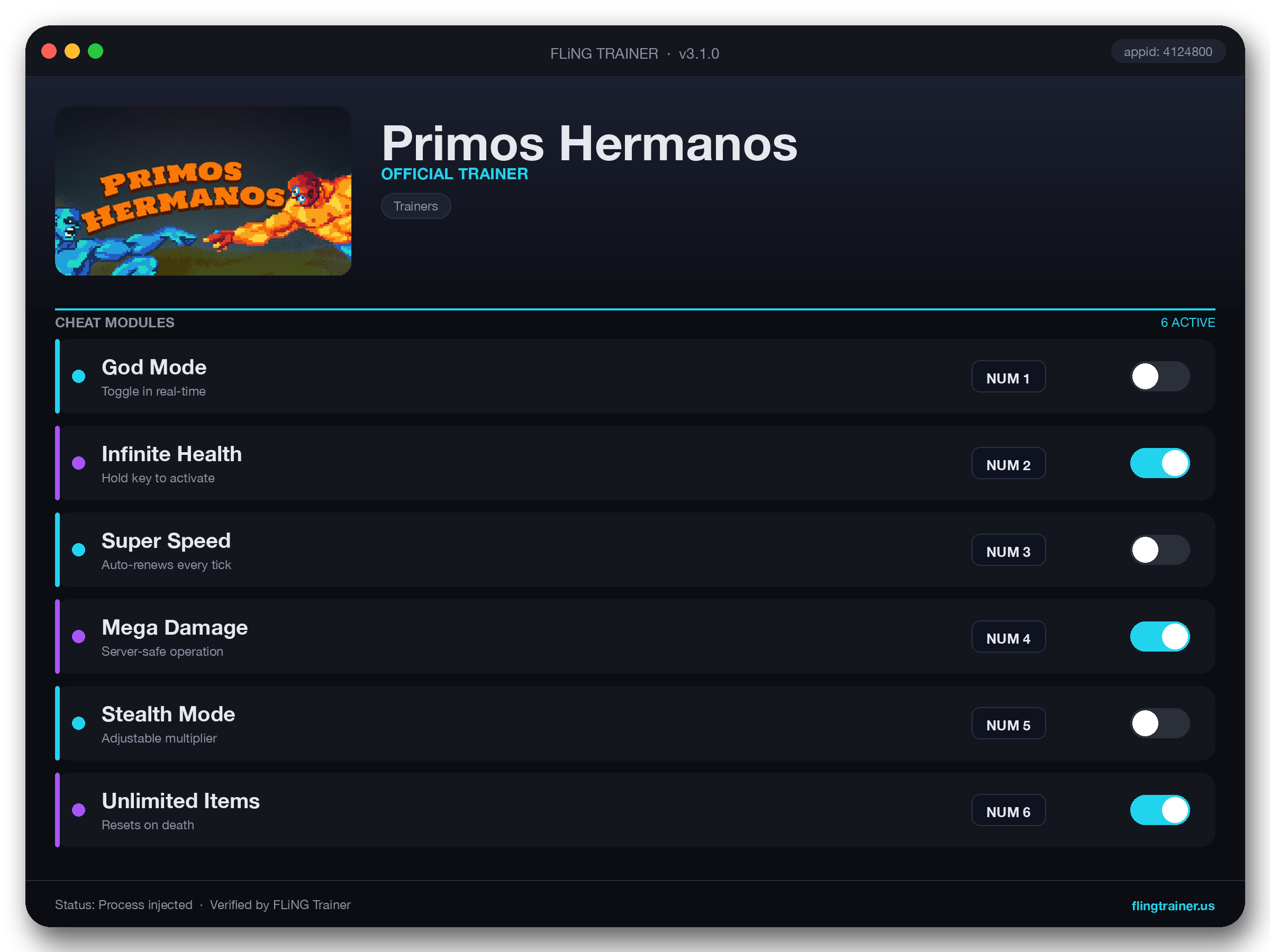 Primos Hermanos Trainer interface