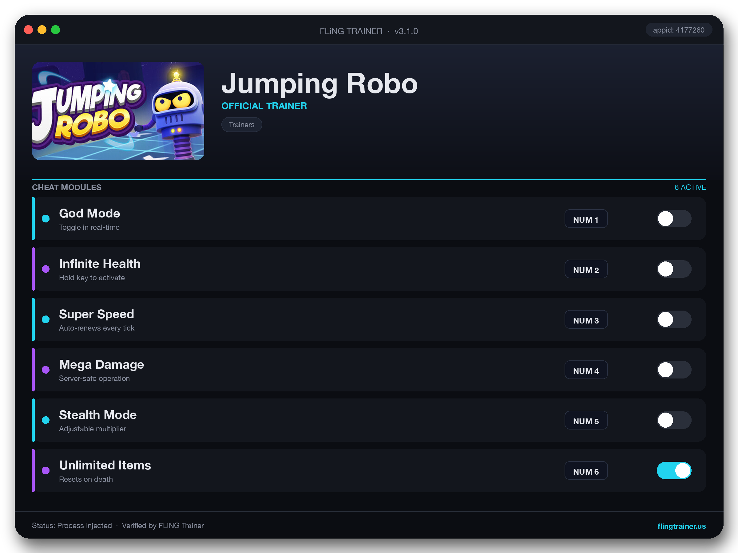 Jumping Robo Trainer interface