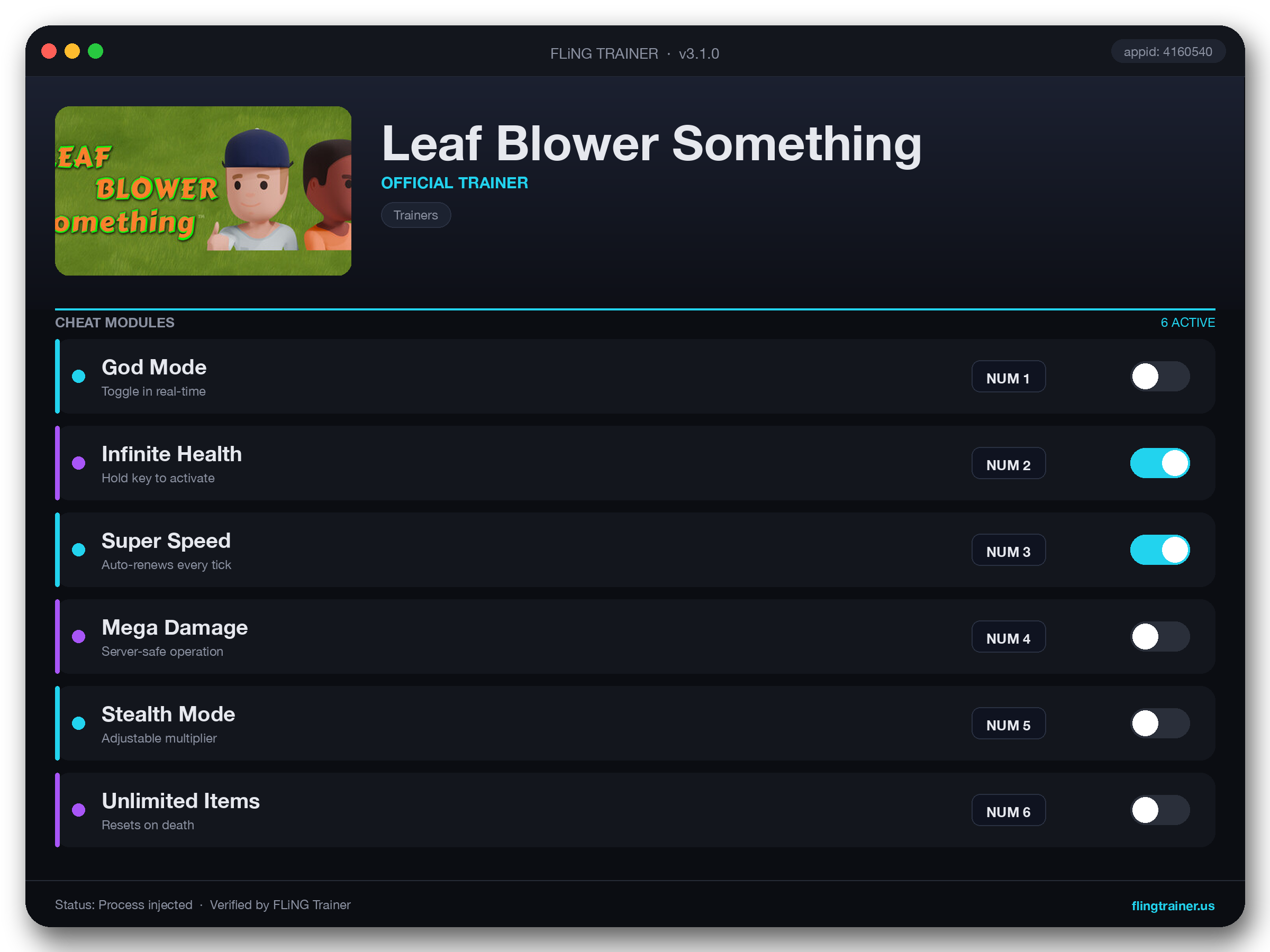Leaf Blower Something Trainer interface