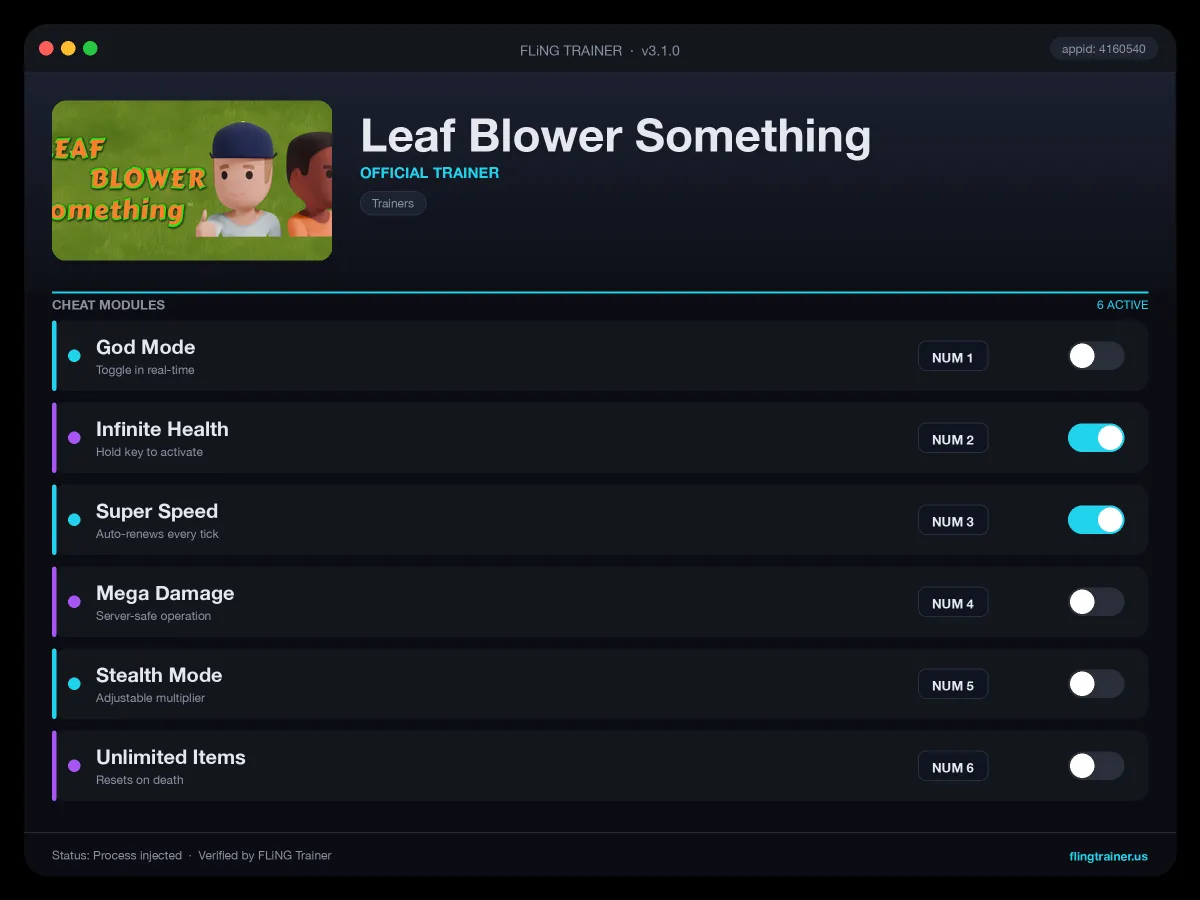 Leaf Blower Something Trainer interface