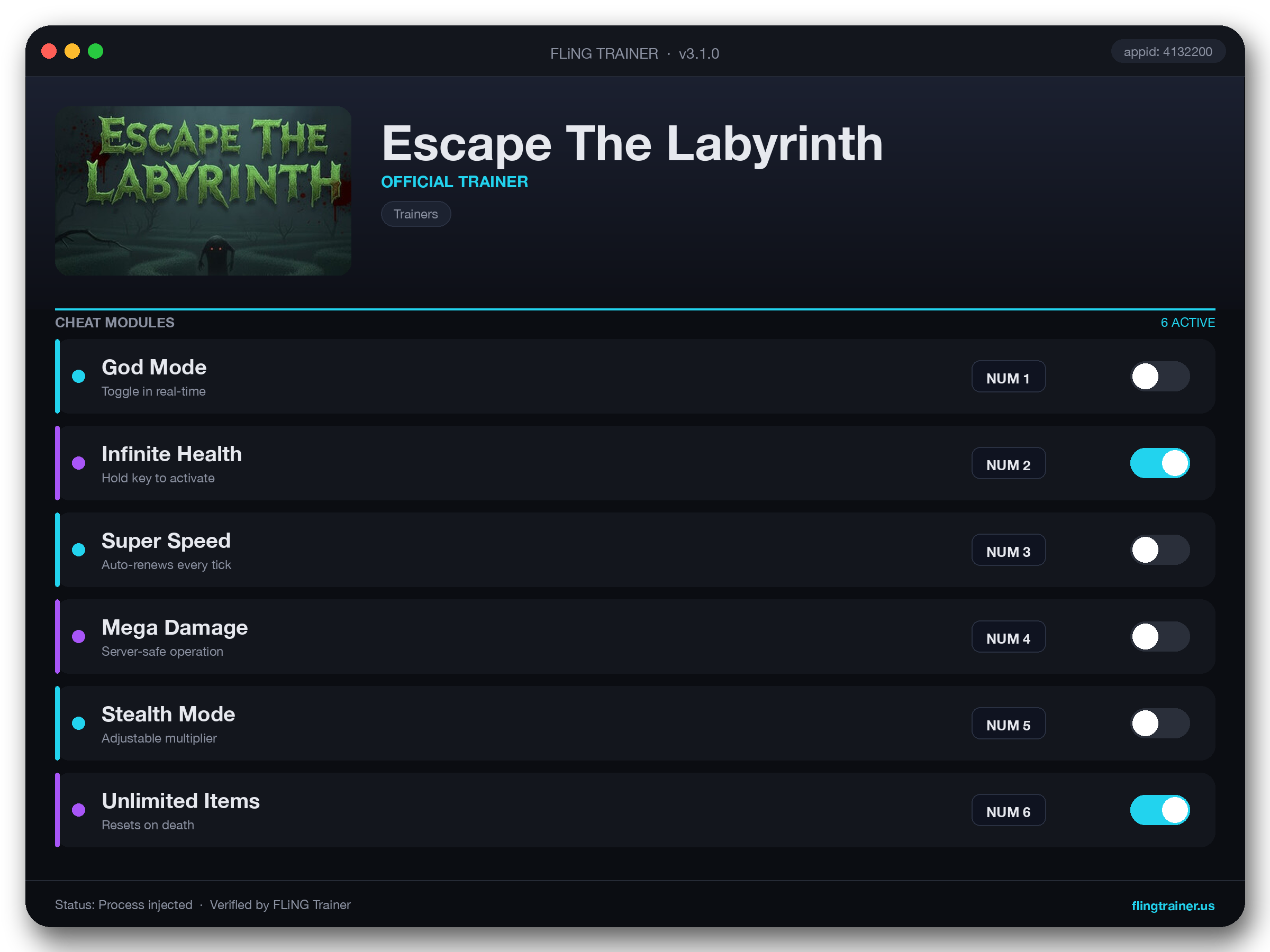 Escape The Labyrinth Trainer interface
