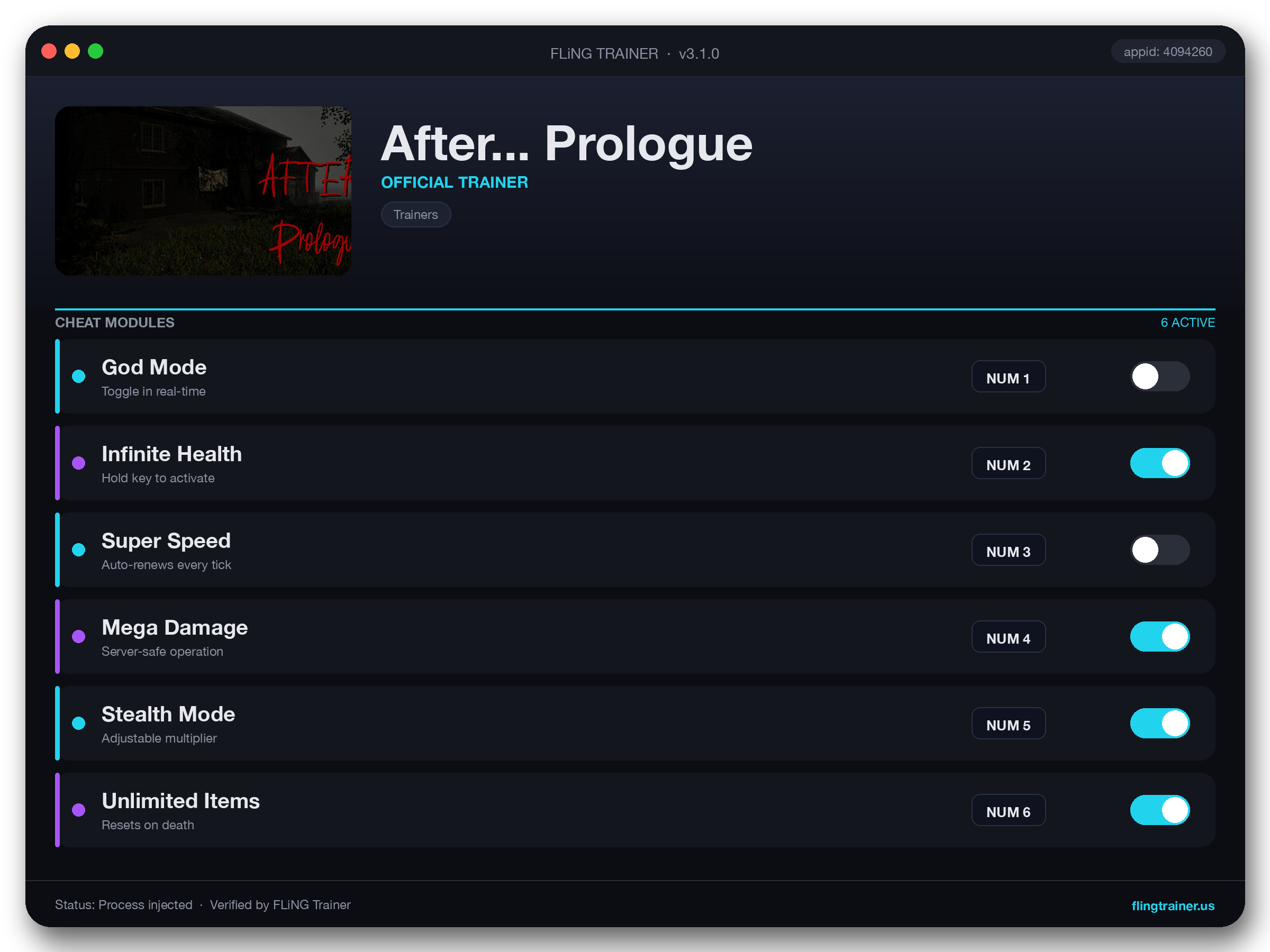 After... Prologue Trainer interface