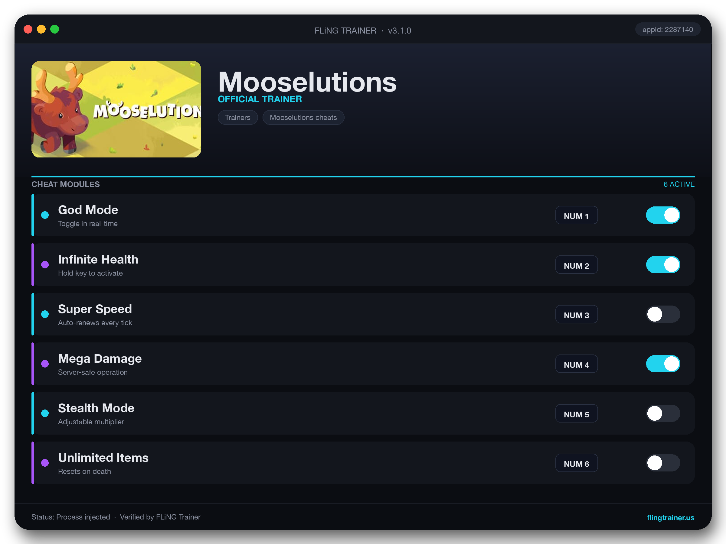 Mooselutions Trainer interface
