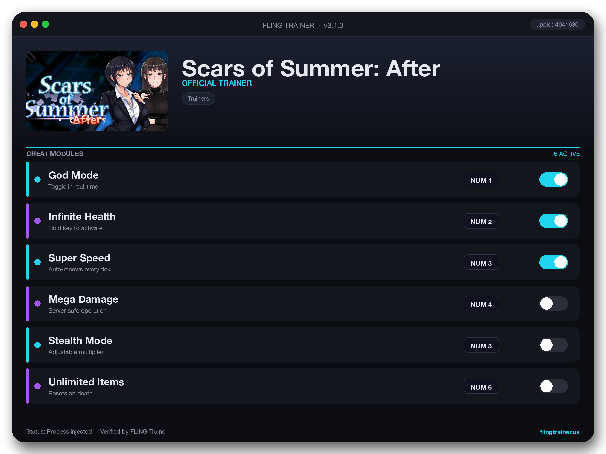 Scars of Summer: After Trainer interface
