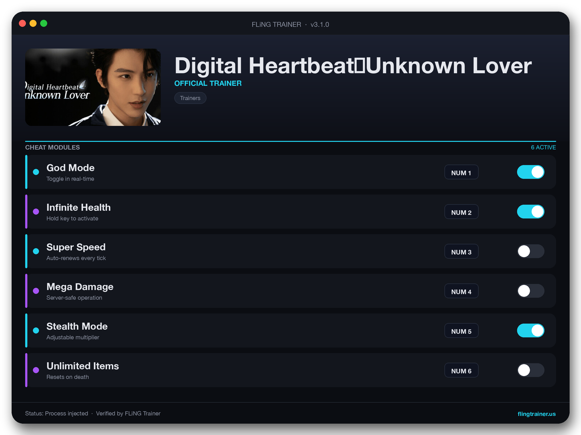 Digital Heartbeat：Unknown Lover Trainer interface