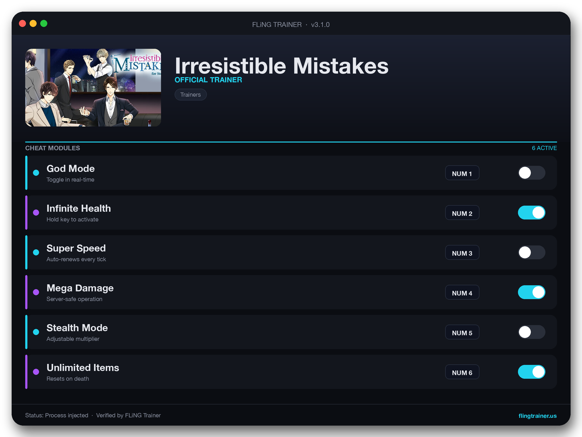 Irresistible Mistakes Trainer interface