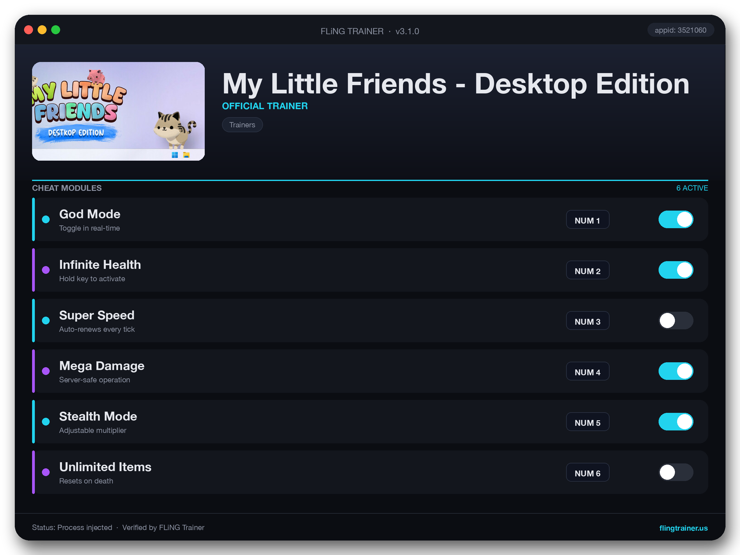 My Little Friends - Desktop Edition Trainer interface