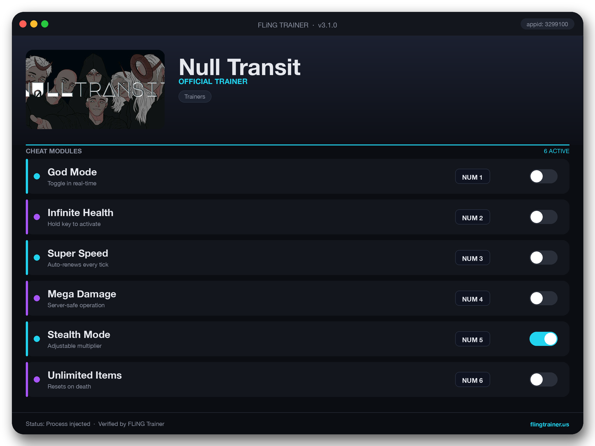 Null Transit Trainer interface