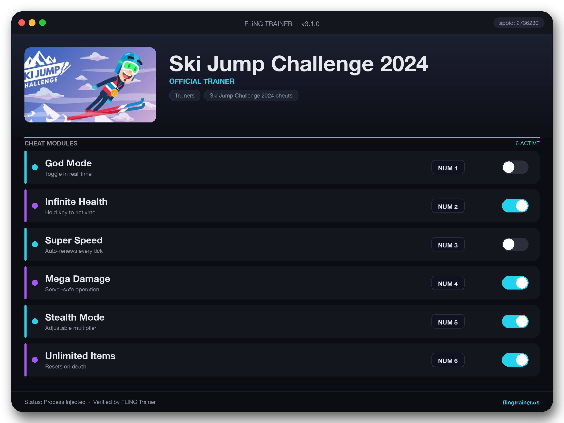 Ski Jump Challenge 2024 Trainer interface