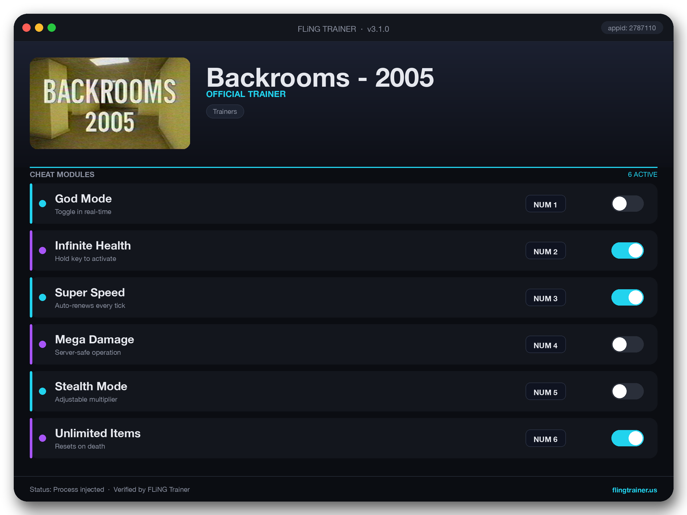 Backrooms - 2005 Trainer interface