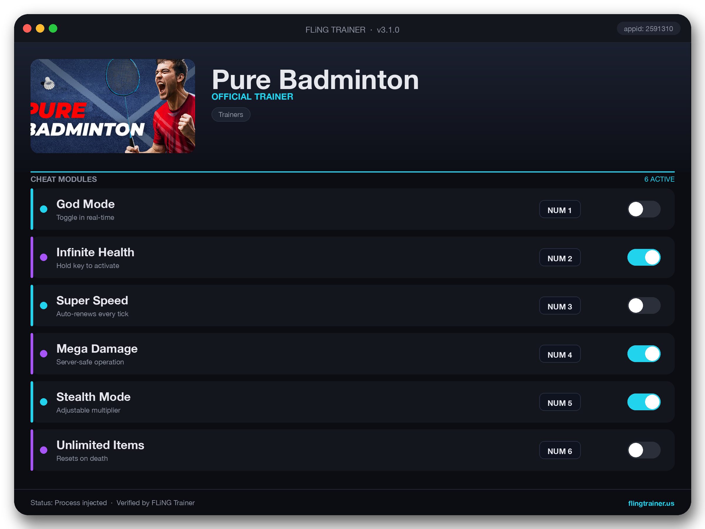 Pure Badminton Trainer interface