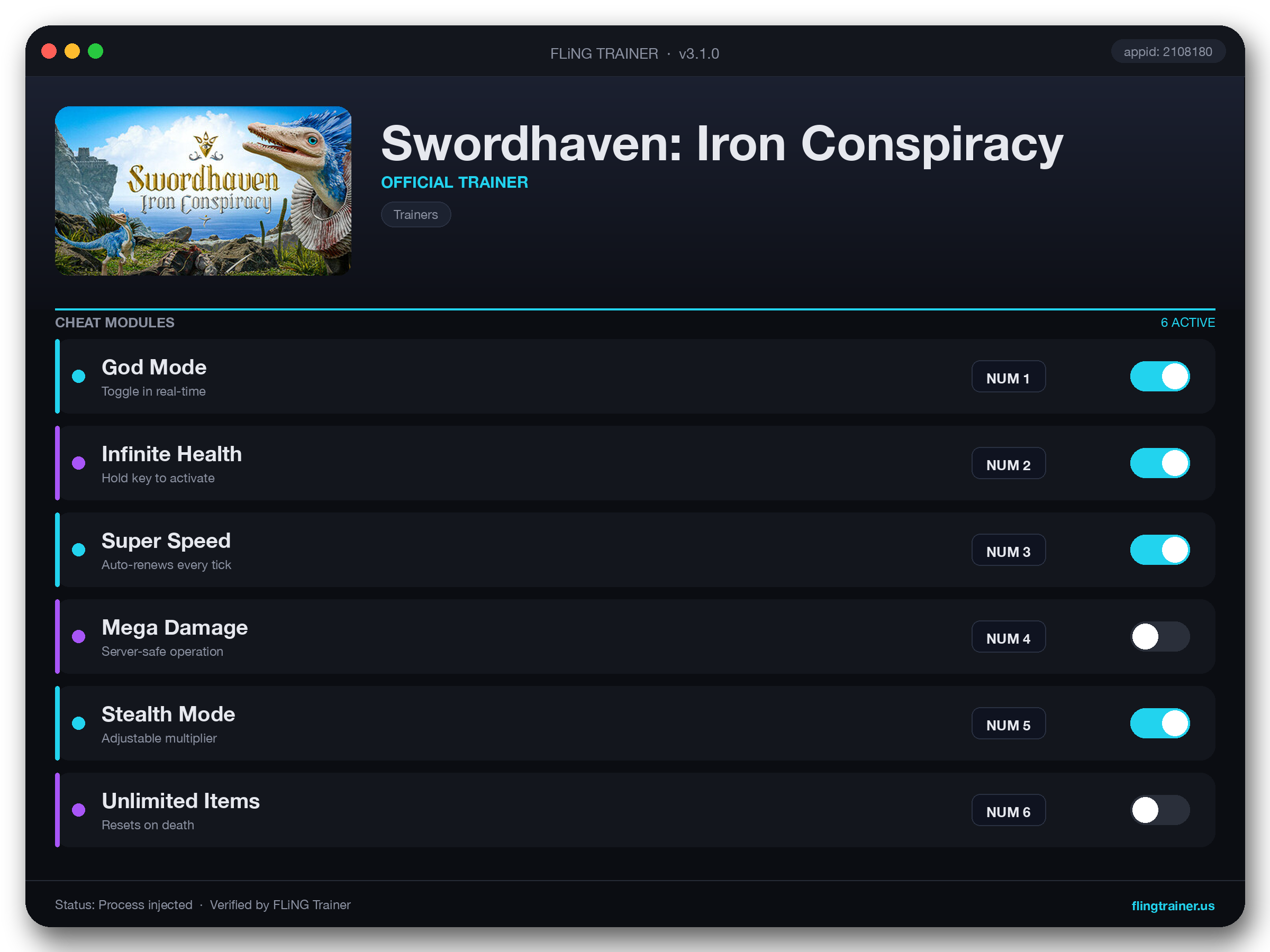 Swordhaven: Iron Conspiracy Trainer interface
