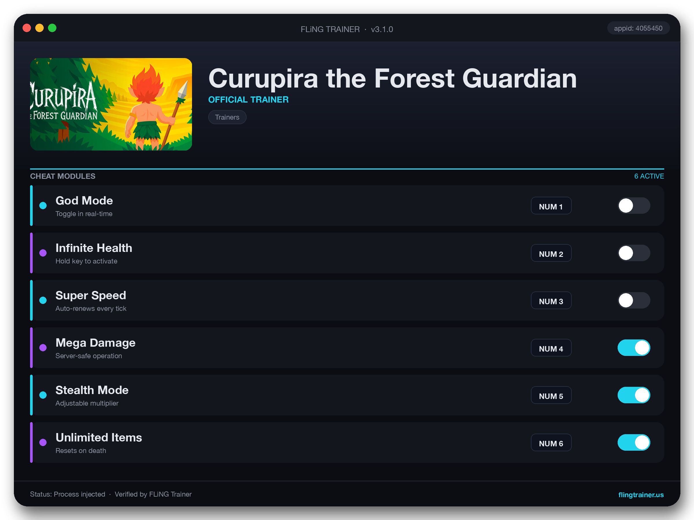 Curupira the Forest Guardian Trainer interface