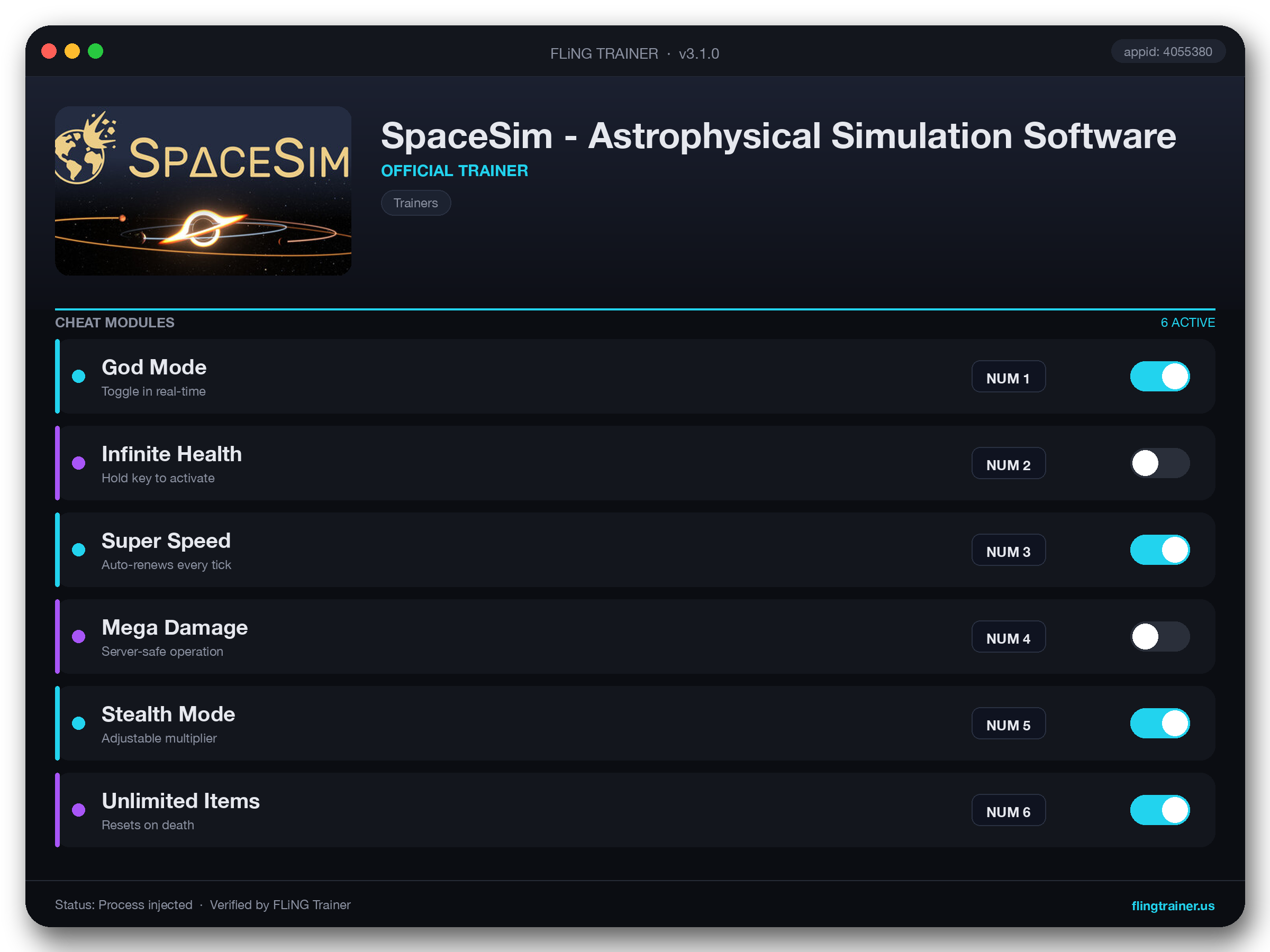 SpaceSim - Astrophysical Simulation Software Trainer interface