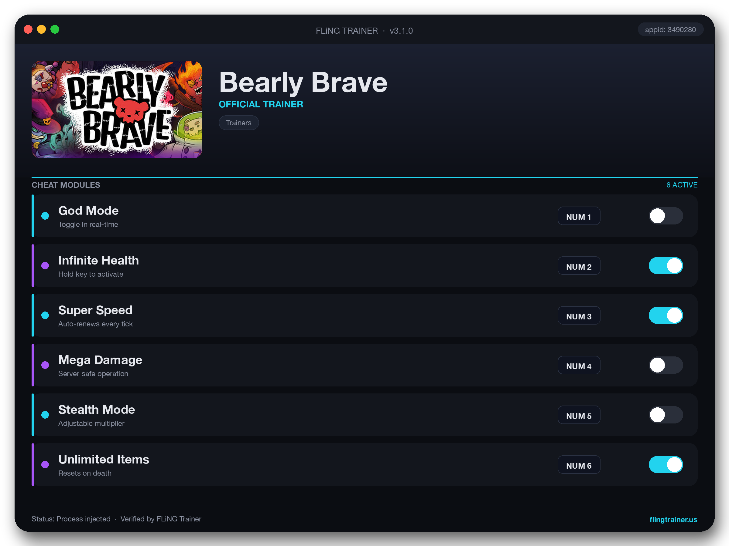 Bearly Brave Trainer interface