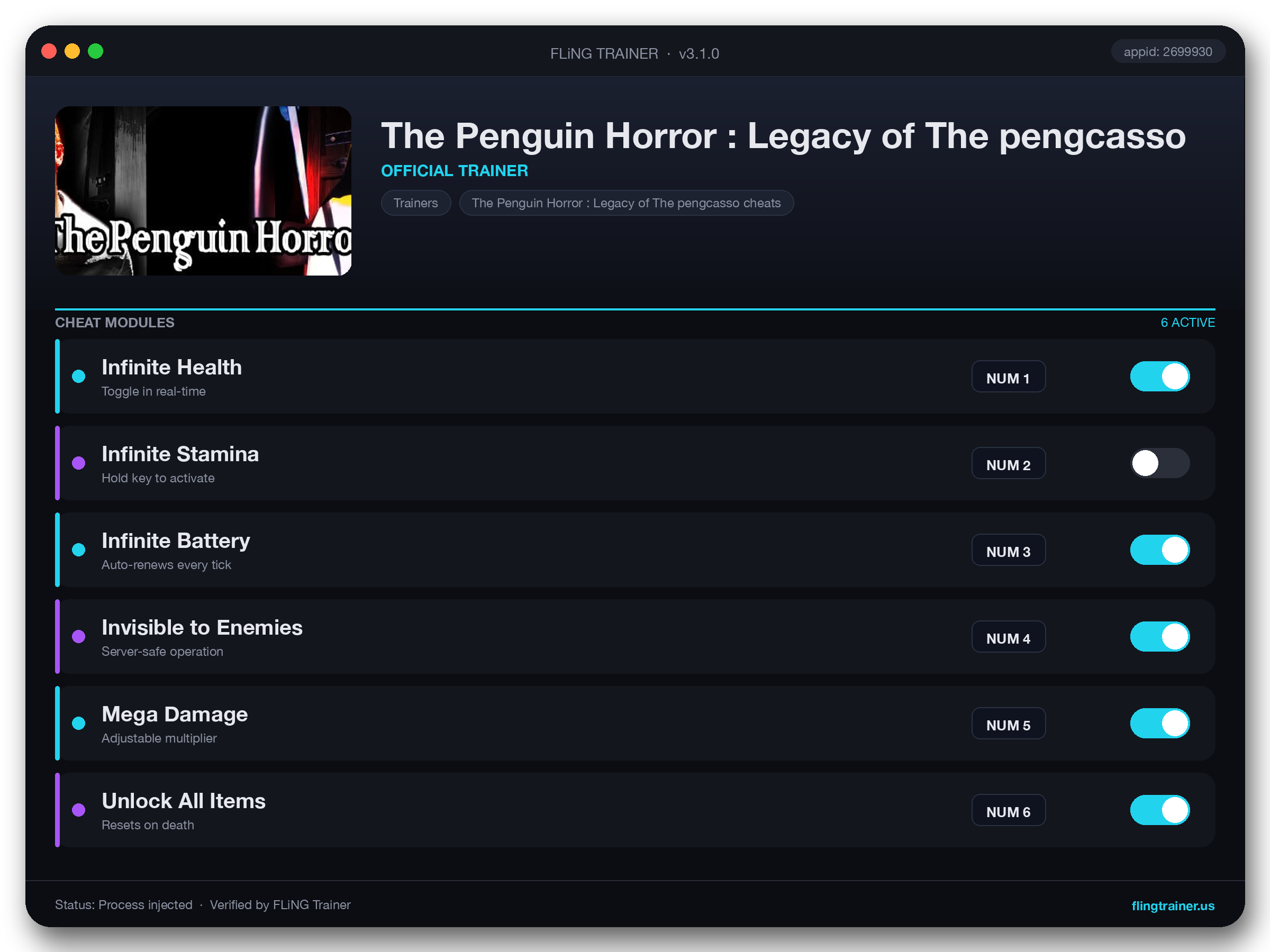 The Penguin Horror : Legacy of The pengcasso Trainer interface