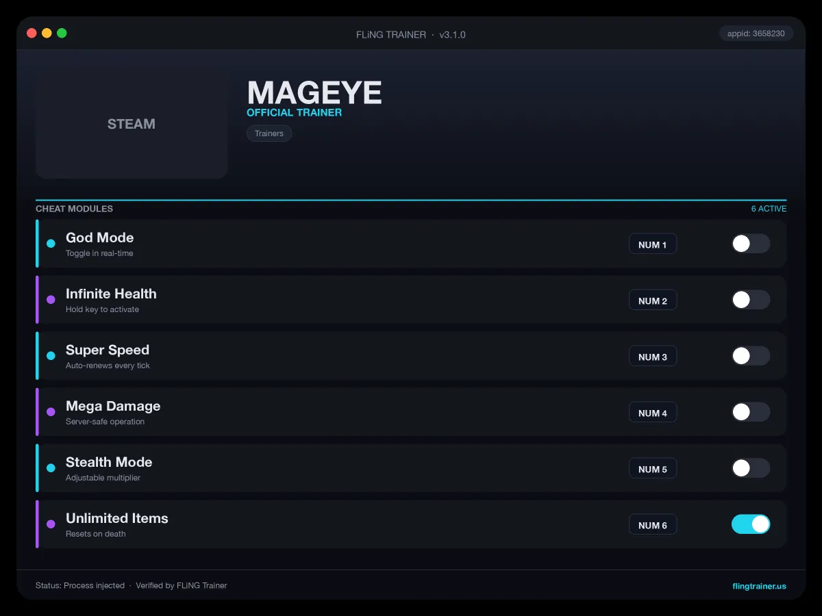 MAGEYE Trainer interface