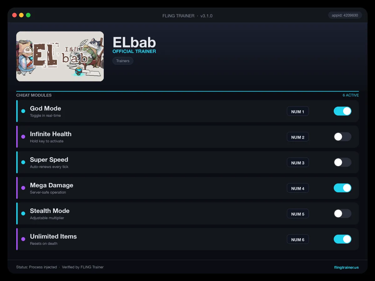 ELbab Trainer interface