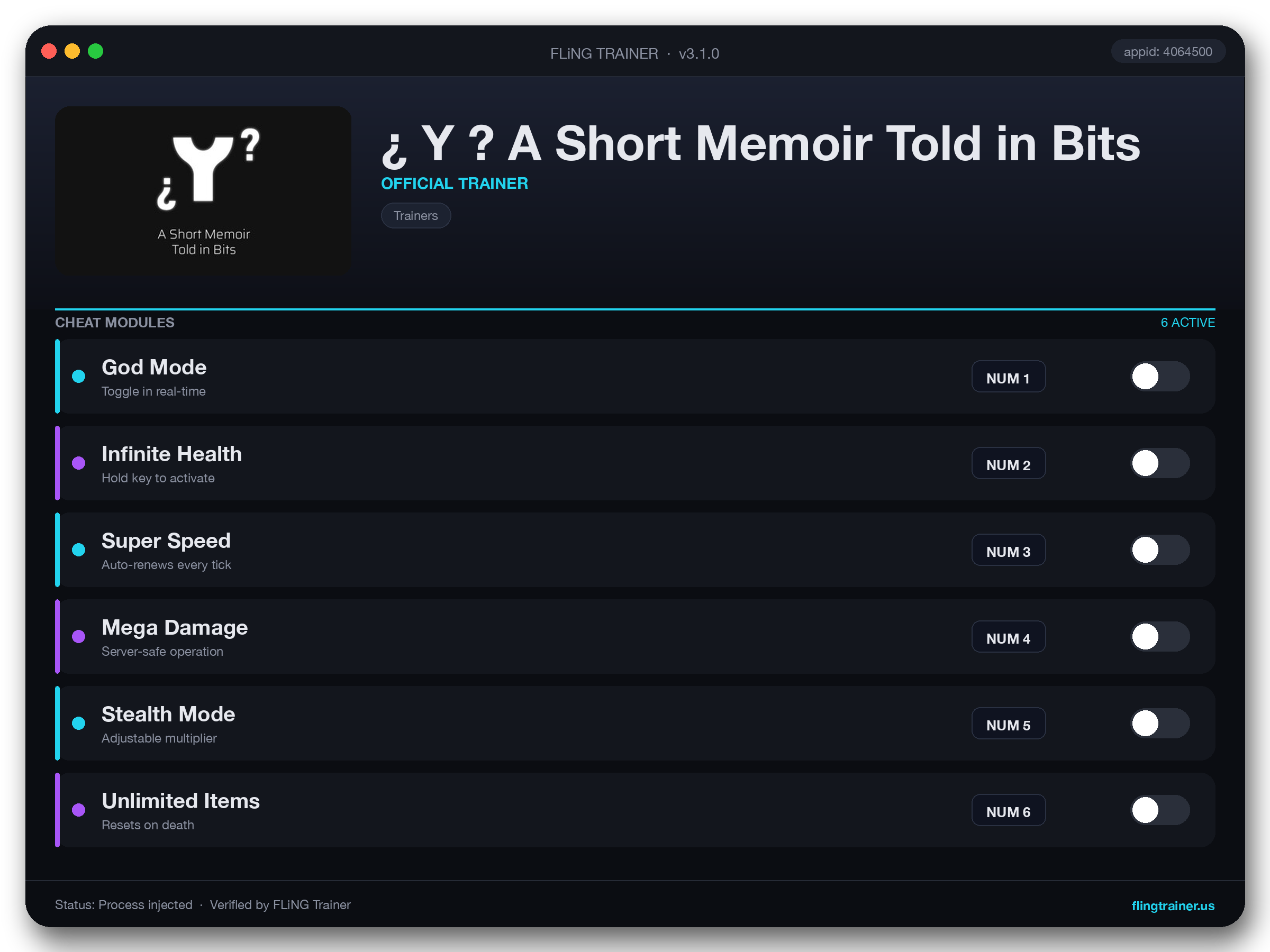 ¿ Y ? A Short Memoir Told in Bits Trainer interface