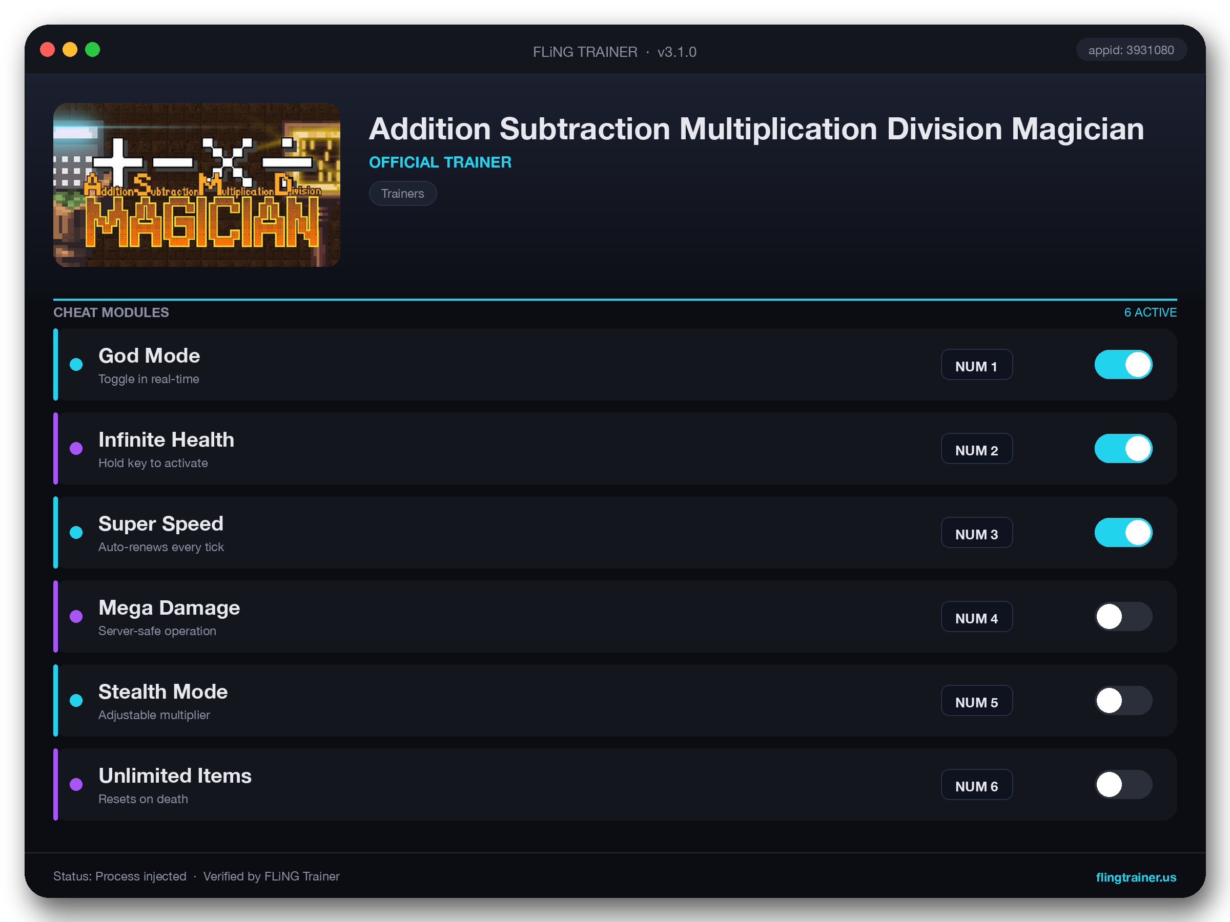 Addition Subtraction Multiplication Division Magician Trainer interface
