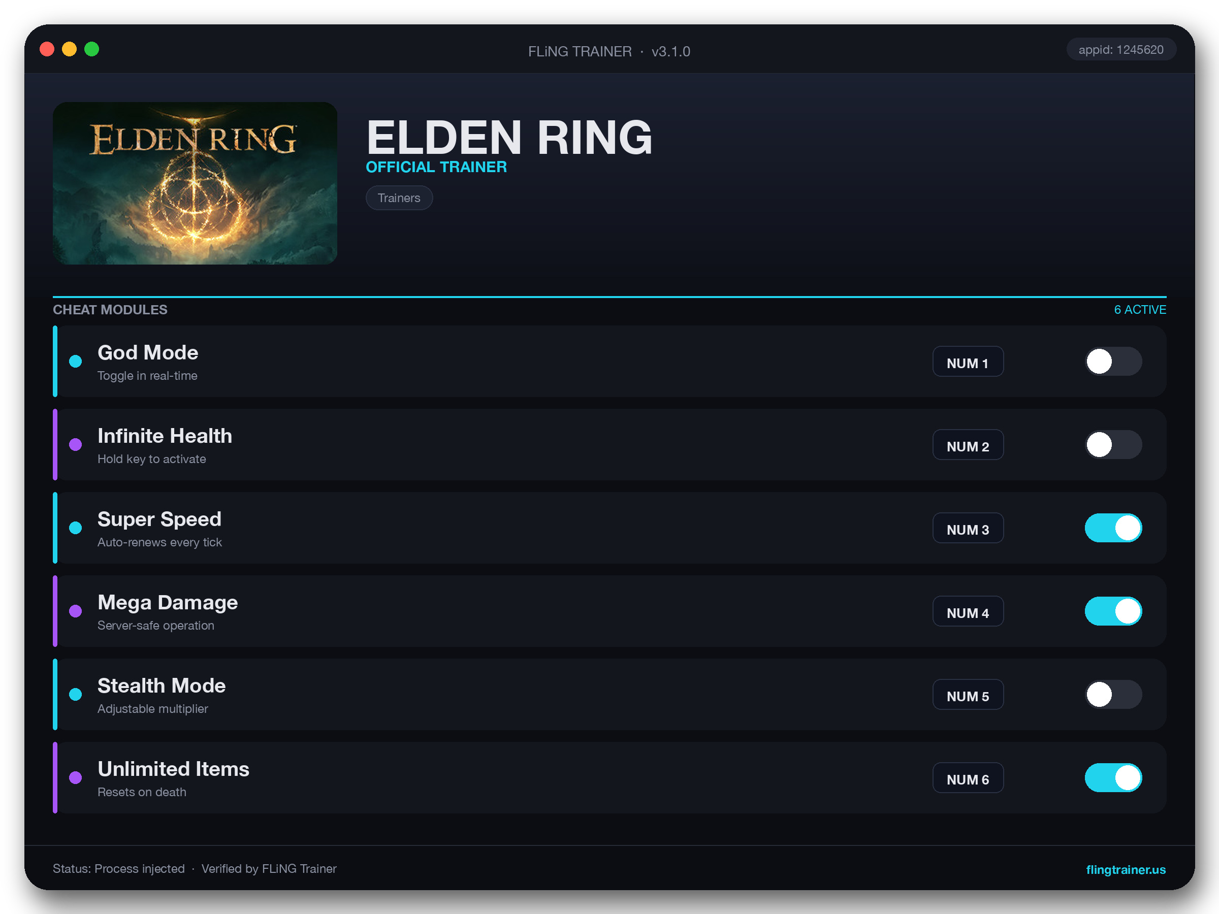 ELDEN RING Trainer interface