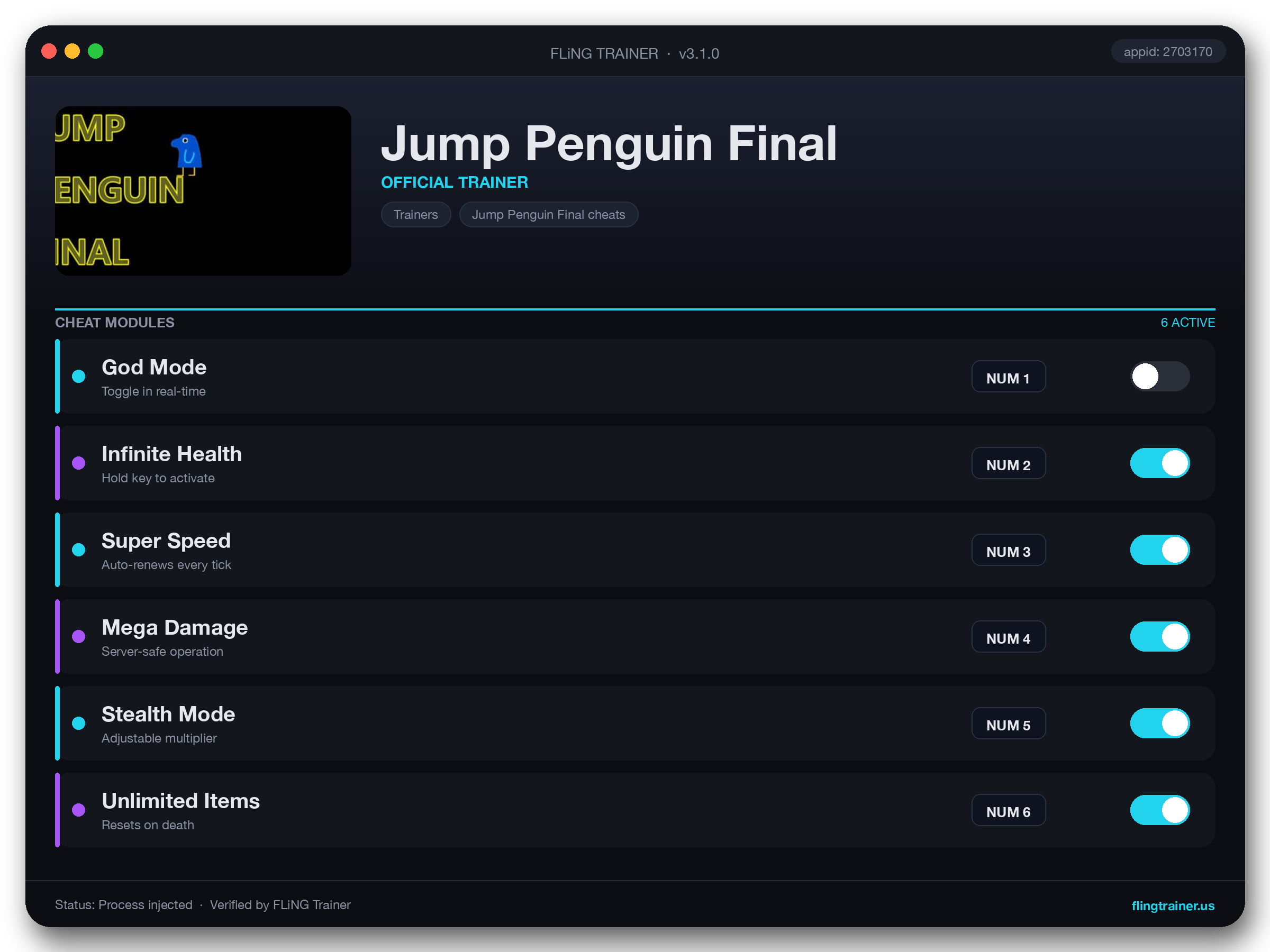 Jump Penguin Final Trainer interface